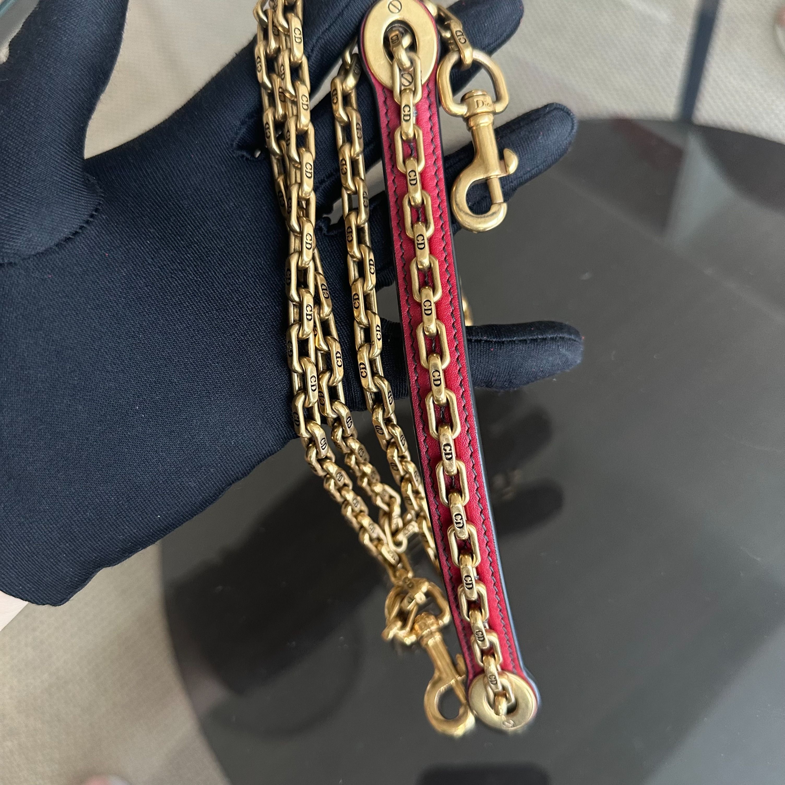 Dior Lady Mini Studded Cannage Calfskin Red AGHW - Luxury Evermore