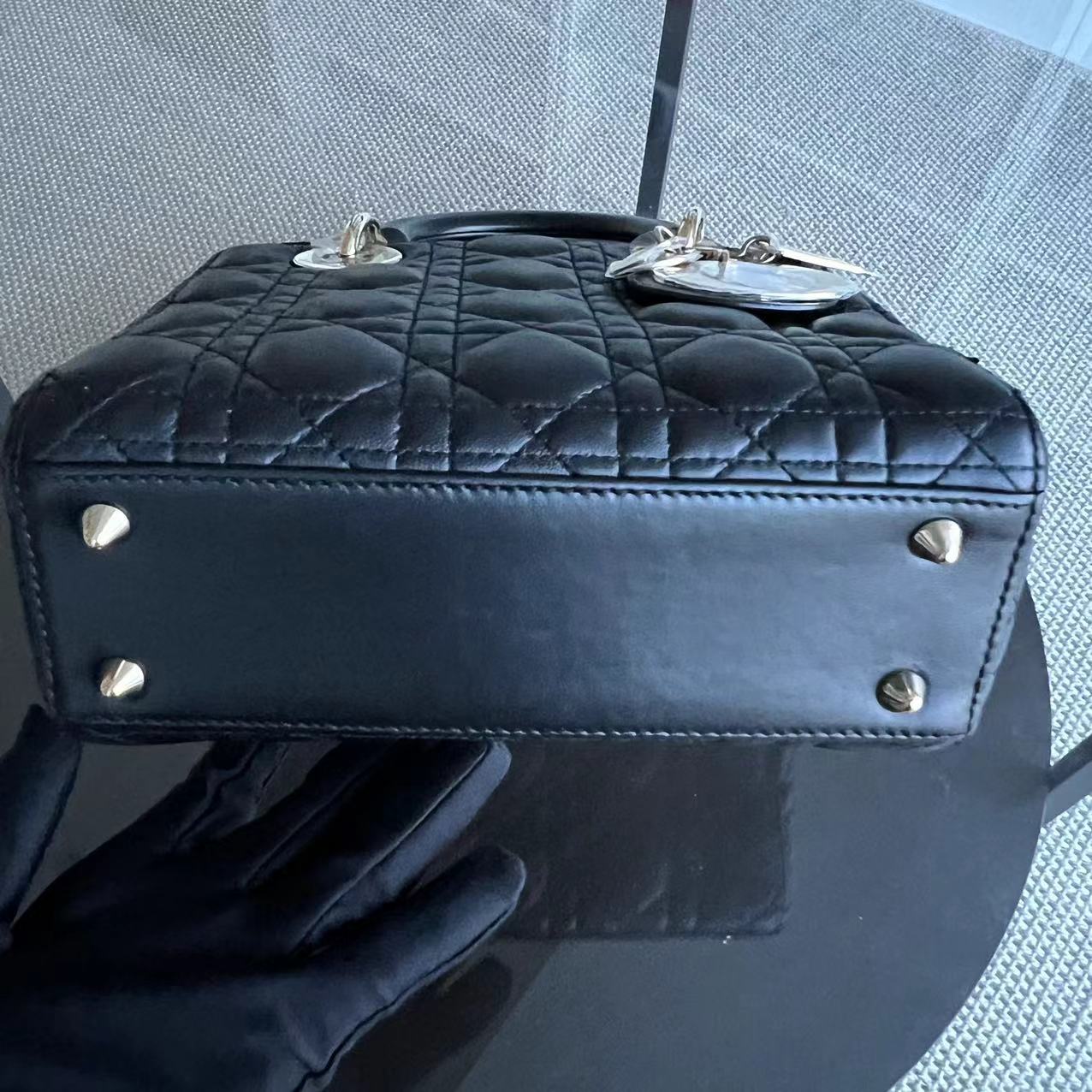 Dior Lady Small Cannage Lambskin Black Silver Hardware ABC MyABC - Luxury Evermore