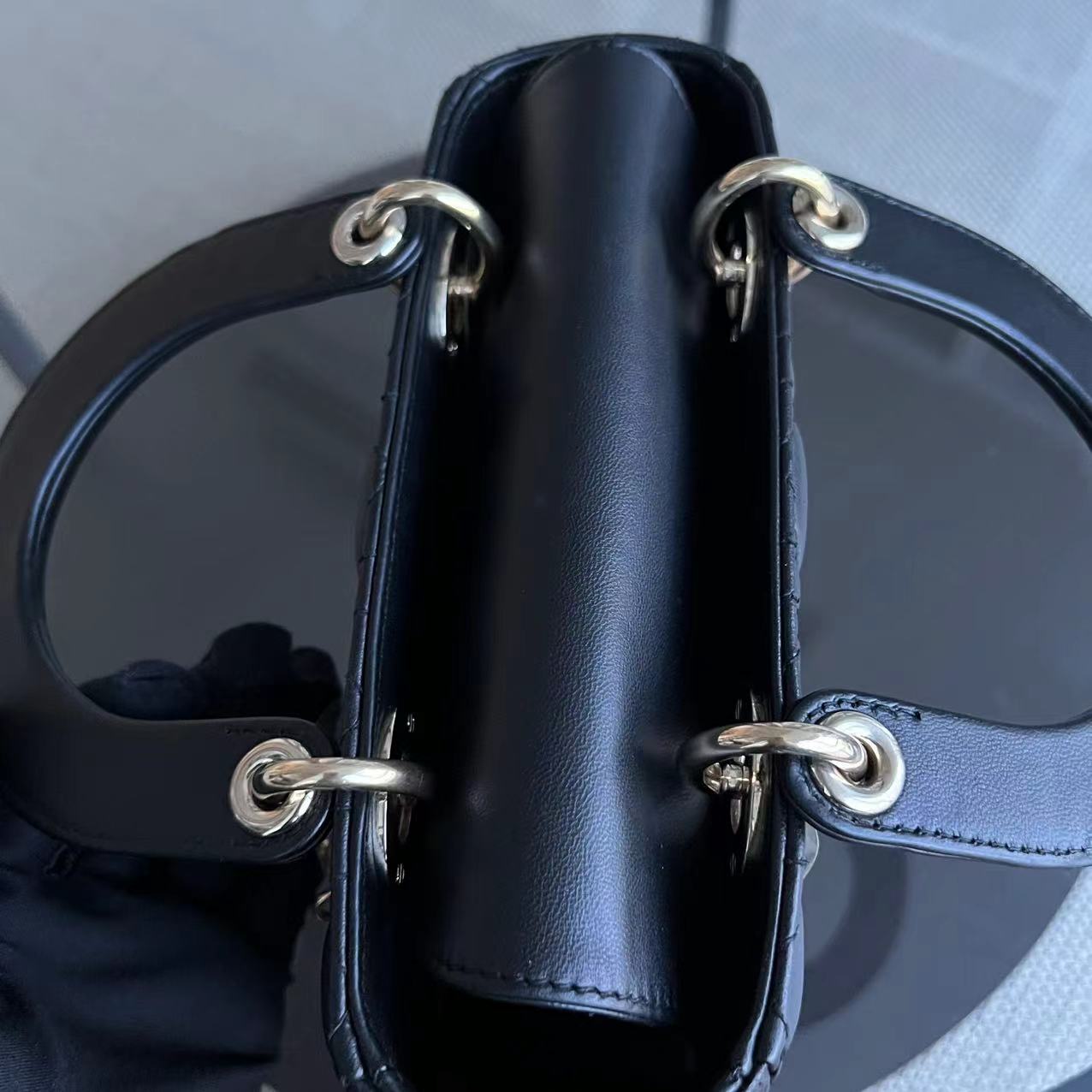 Dior Lady Small Cannage Lambskin Black Silver Hardware ABC MyABC - Luxury Evermore