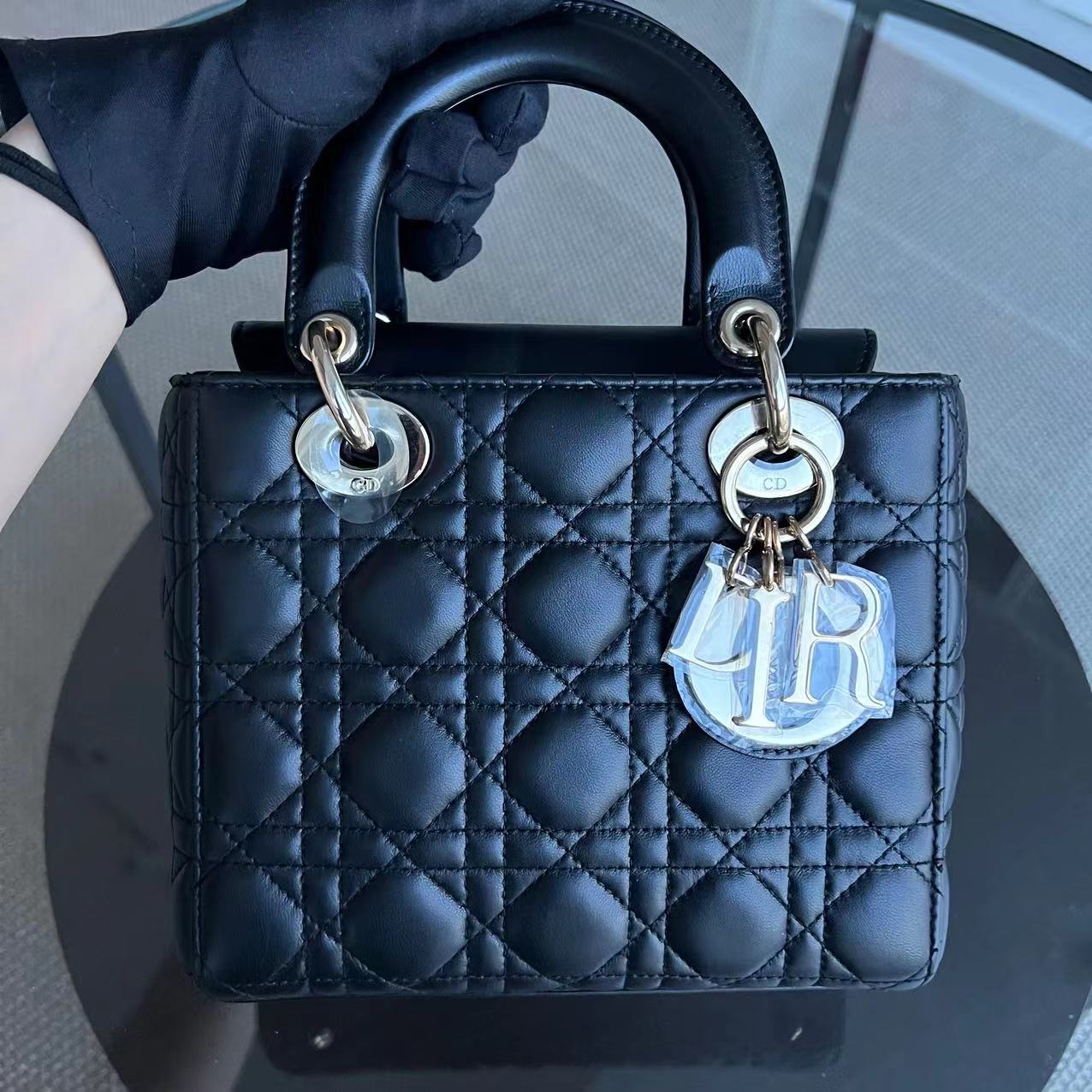 Dior Lady Small Cannage Lambskin Black Silver Hardware ABC MyABC - Luxury Evermore