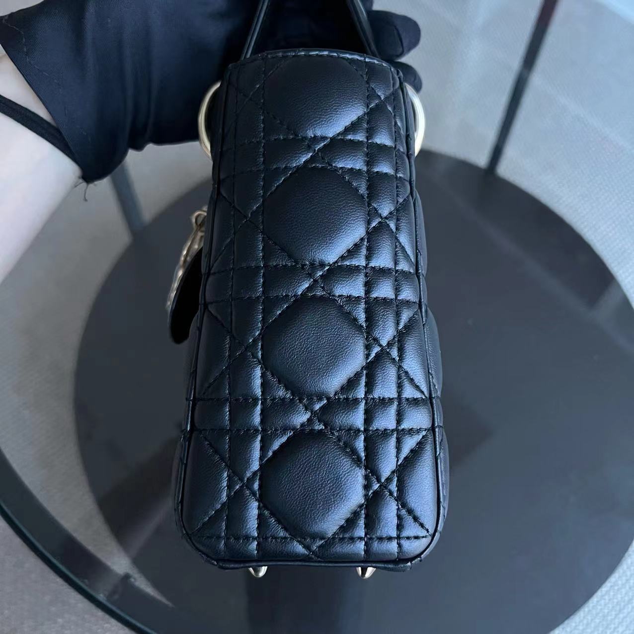 Dior Lady Small Cannage Lambskin Black Silver Hardware ABC MyABC - Luxury Evermore