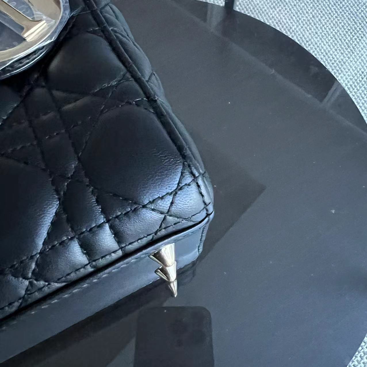 Dior Lady Small Cannage Lambskin Black Silver Hardware ABC MyABC - Luxury Evermore