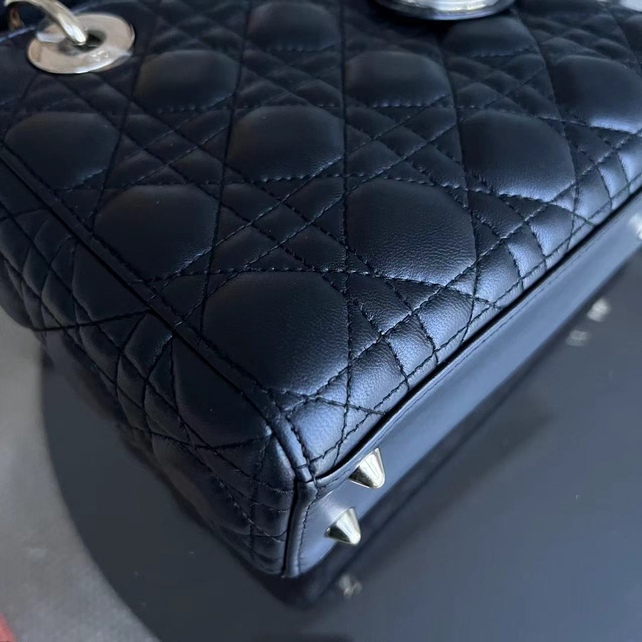 Dior Lady Small Cannage Lambskin Black Silver Hardware ABC MyABC - Luxury Evermore