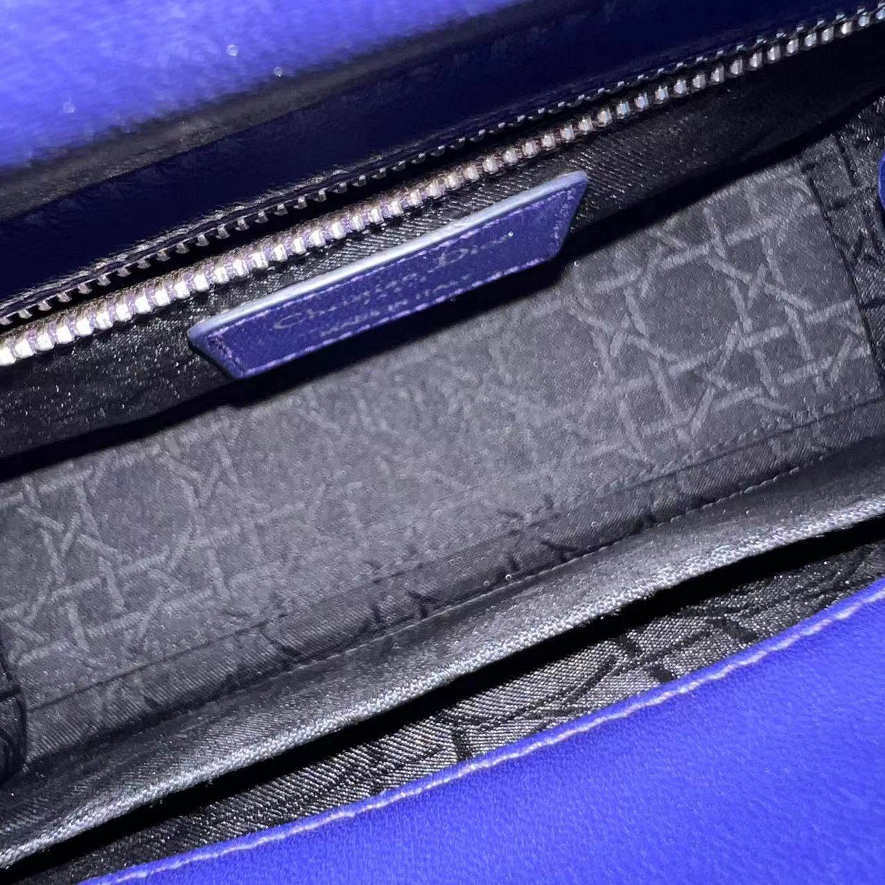 Dior Lady Small Cannage Lambskin Dark Blue Silver ABC MyABC Hardware - Luxury Evermore
