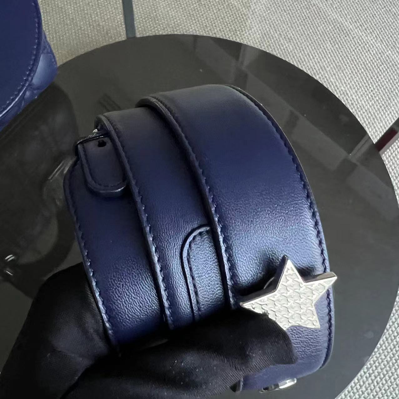 Dior Lady Small Cannage Lambskin Dark Blue Silver ABC MyABC Hardware - Luxury Evermore