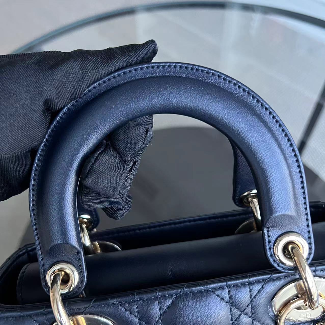 Dior Lady Small Cannage Lambskin Dark Midnight Blue Golden Hardware ABC MyABC - Luxury Evermore