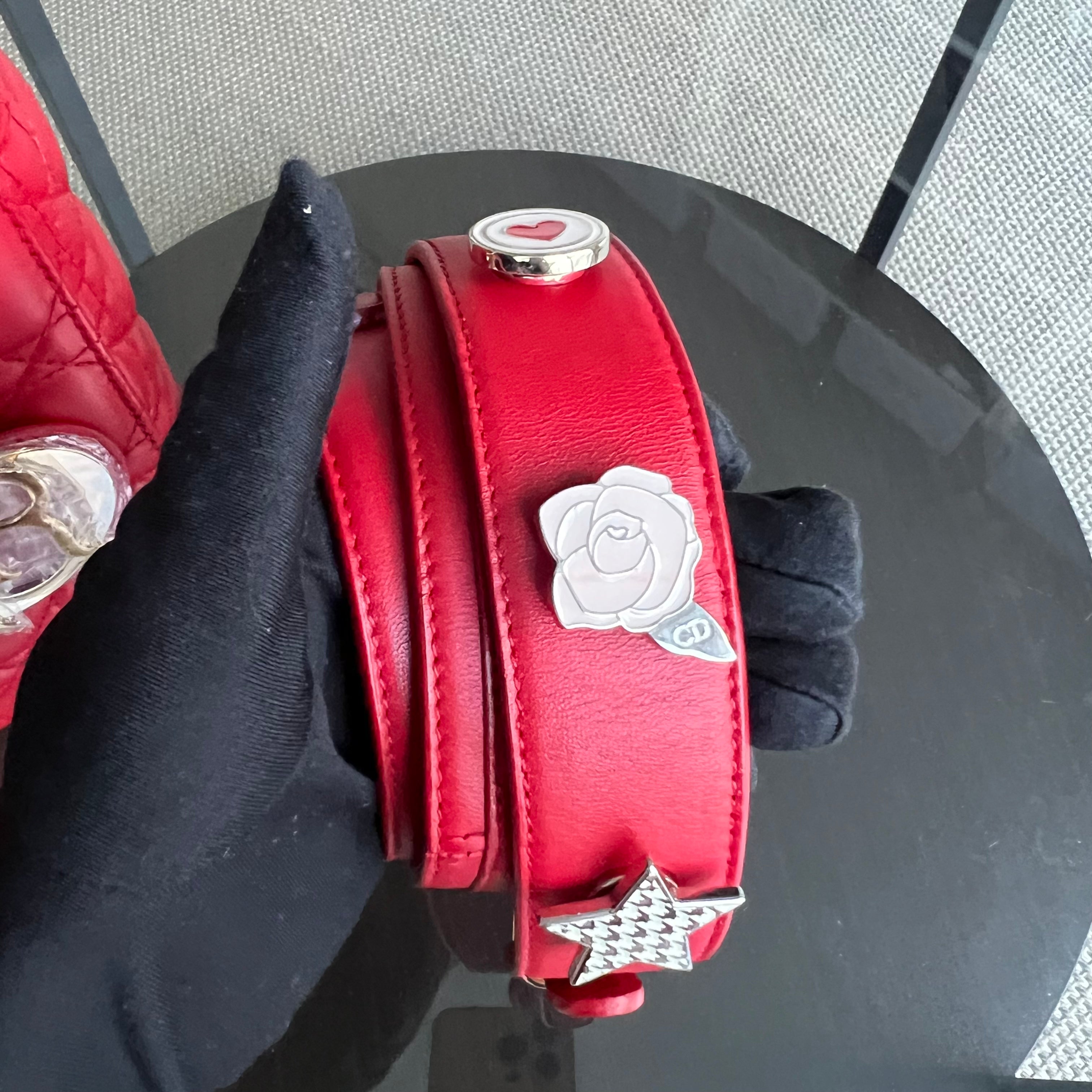Dior Lady Small Cannage Lambskin Red Golden Hardware - Luxury Evermore