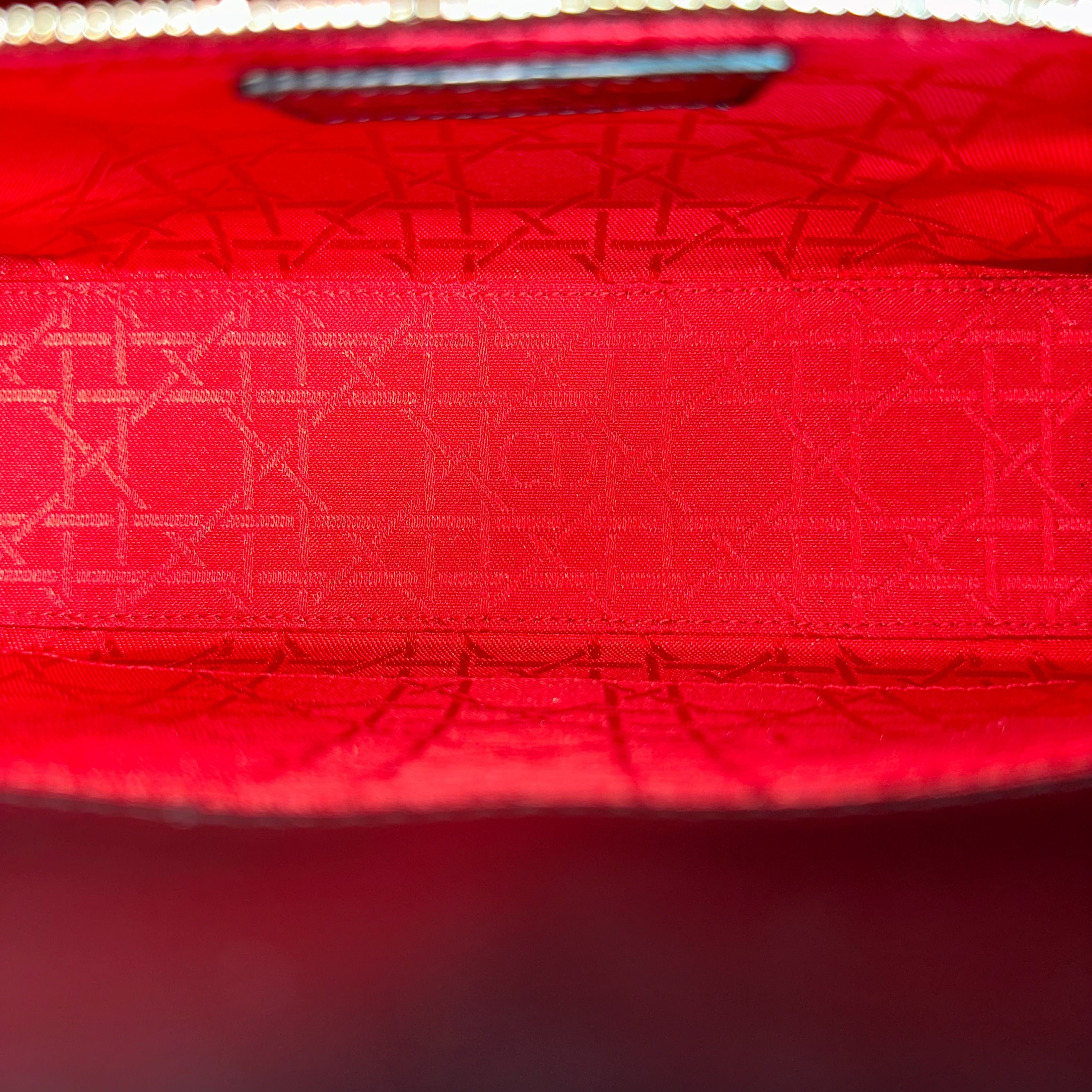 Dior Lady Small Lambskin Black Cannage Charm Badge ABC GHW - Luxury Evermore