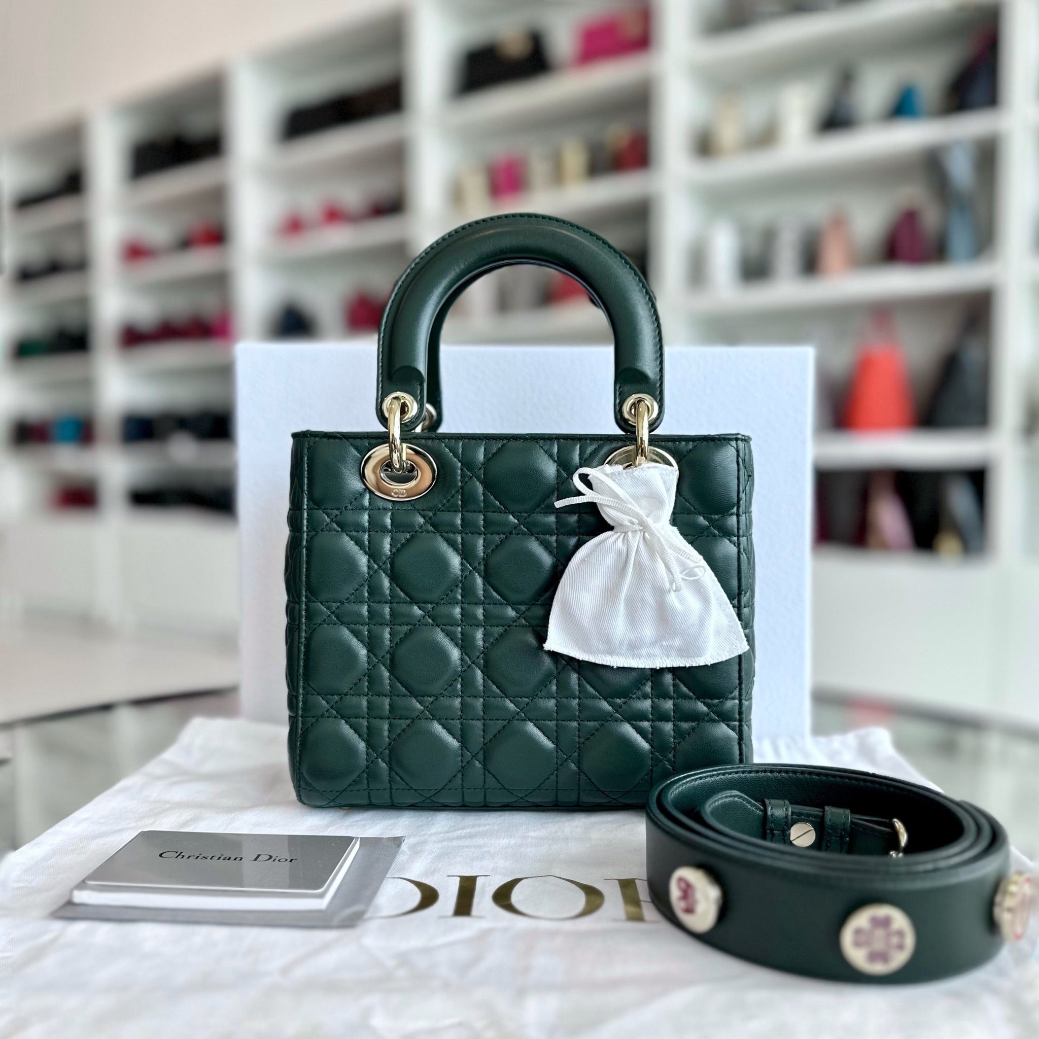 micro lady 12 green lambskin ghw