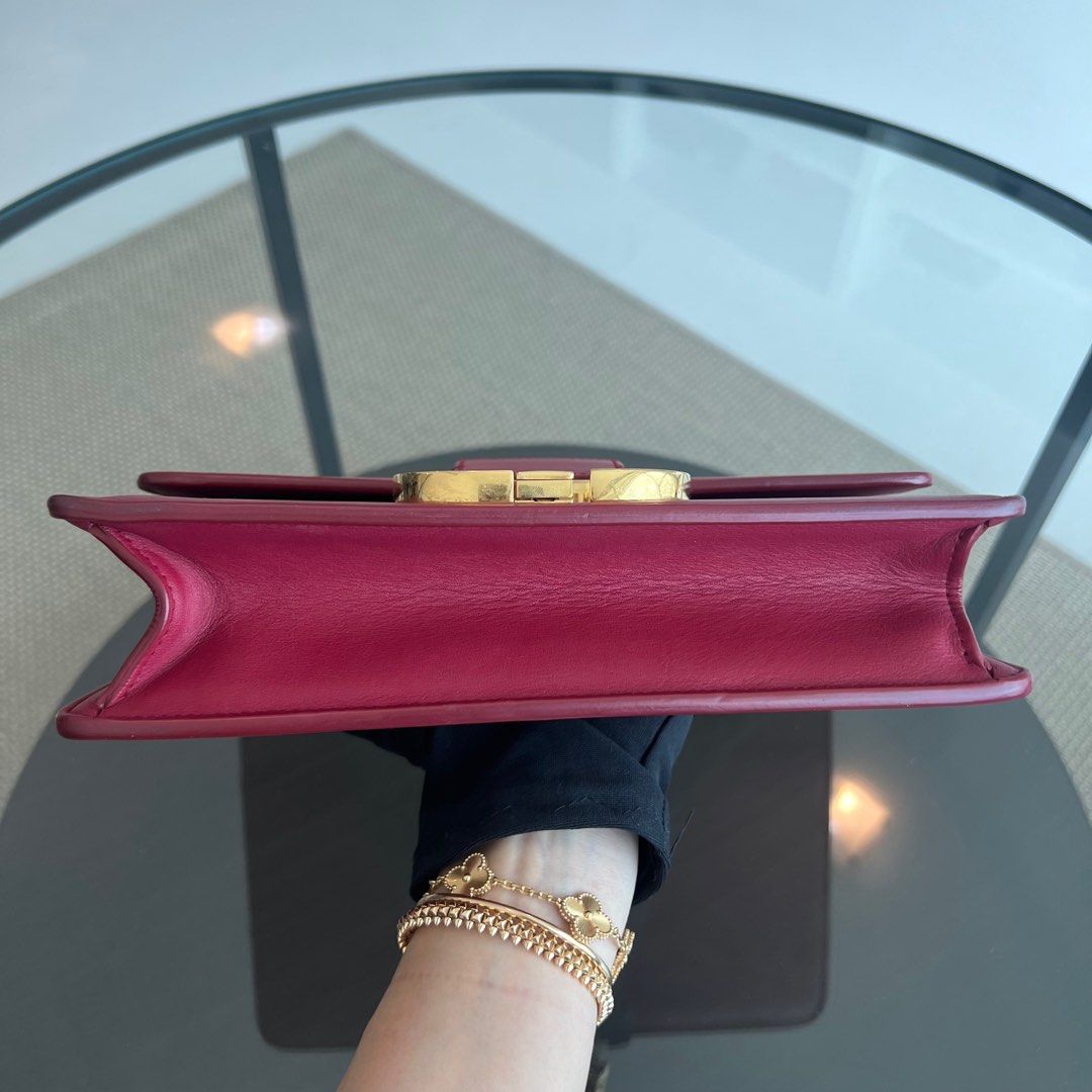 Dior Montaigne 30 Calfskin Medium Red Shoulder Bag GHW - Luxury Evermore