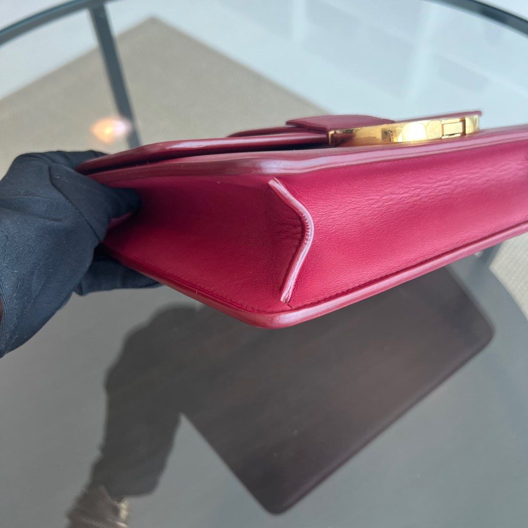 Dior Montaigne 30 Calfskin Medium Red Shoulder Bag GHW - Luxury Evermore