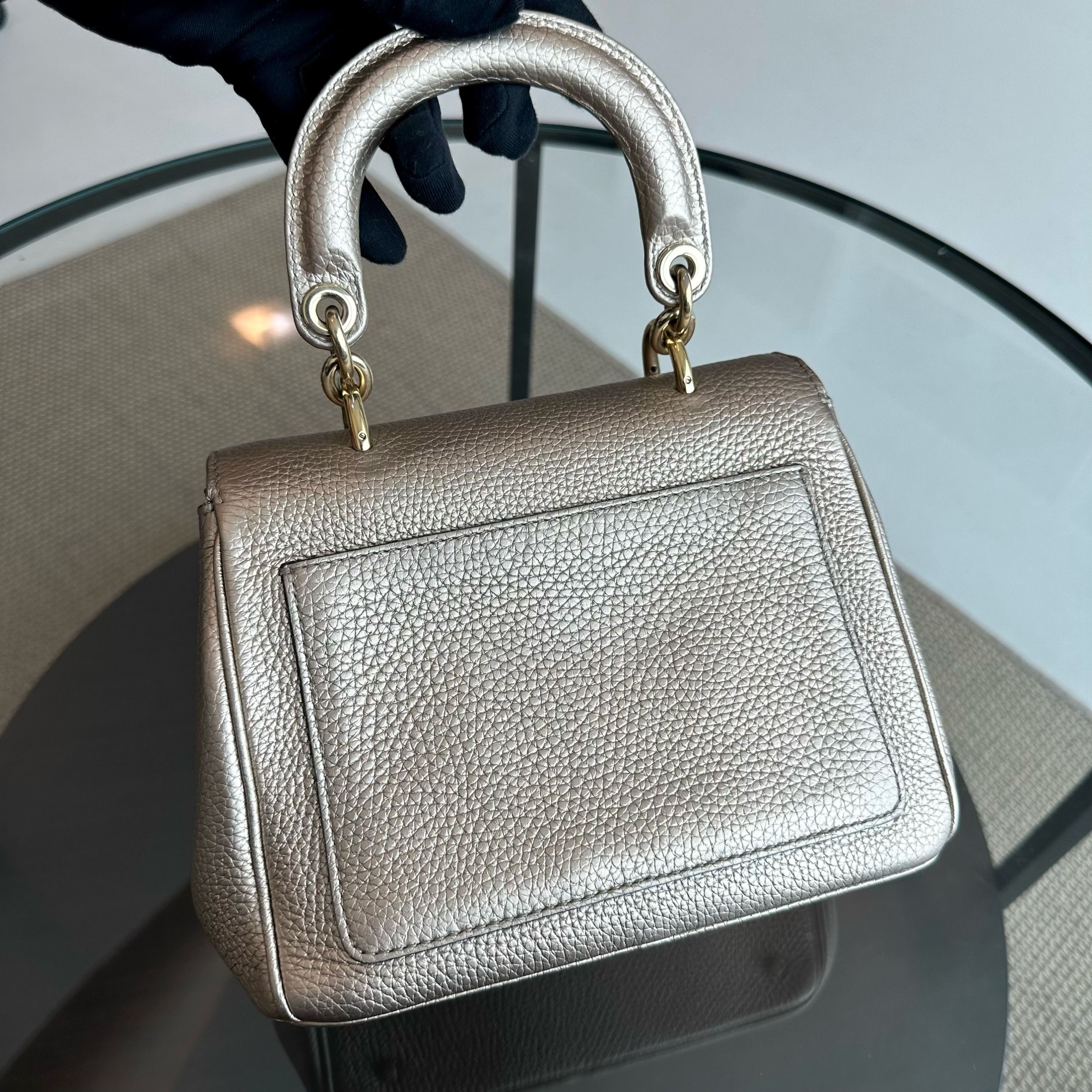 Be Mini Gold Grained Calfskin GHW