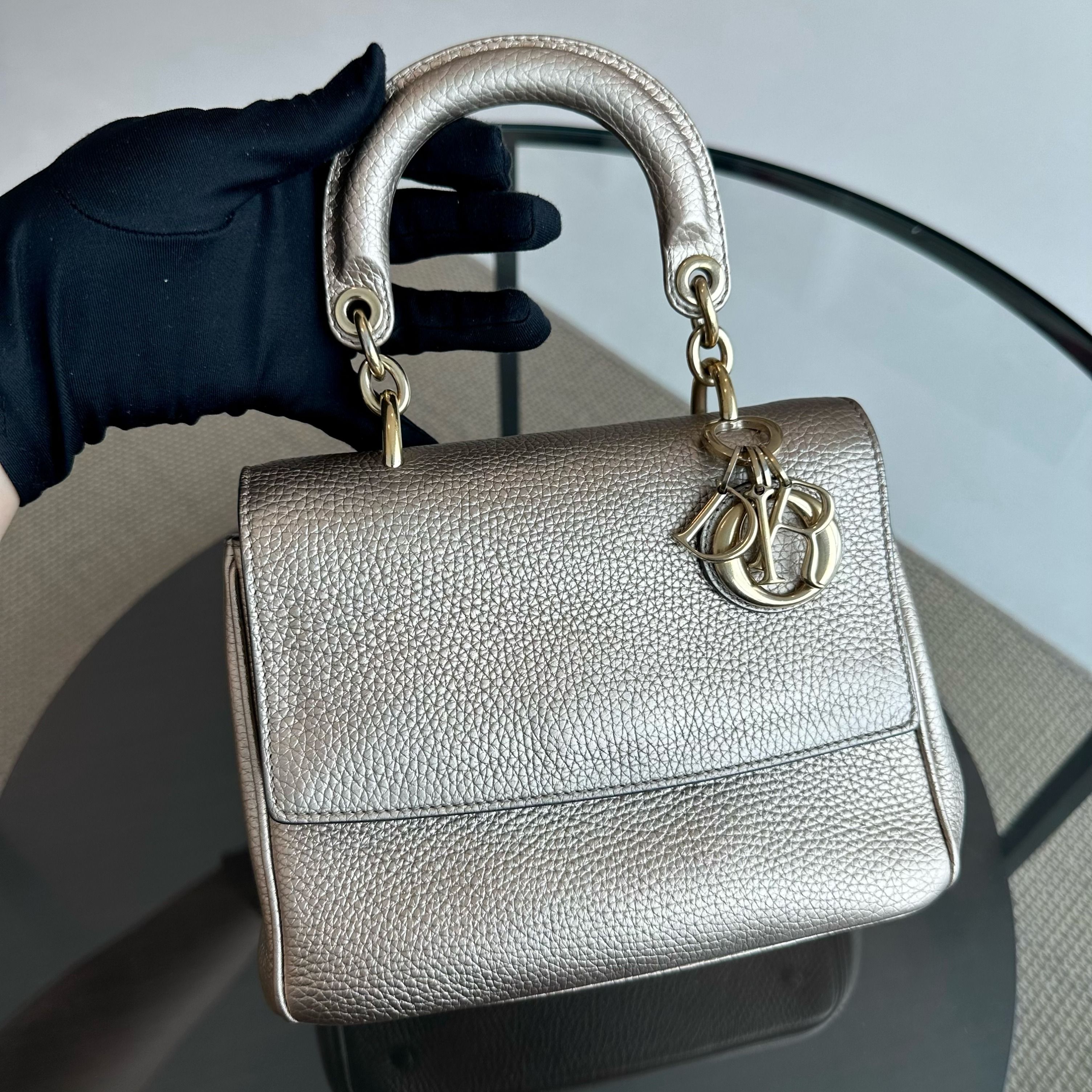 Be Mini Gold Grained Calfskin GHW