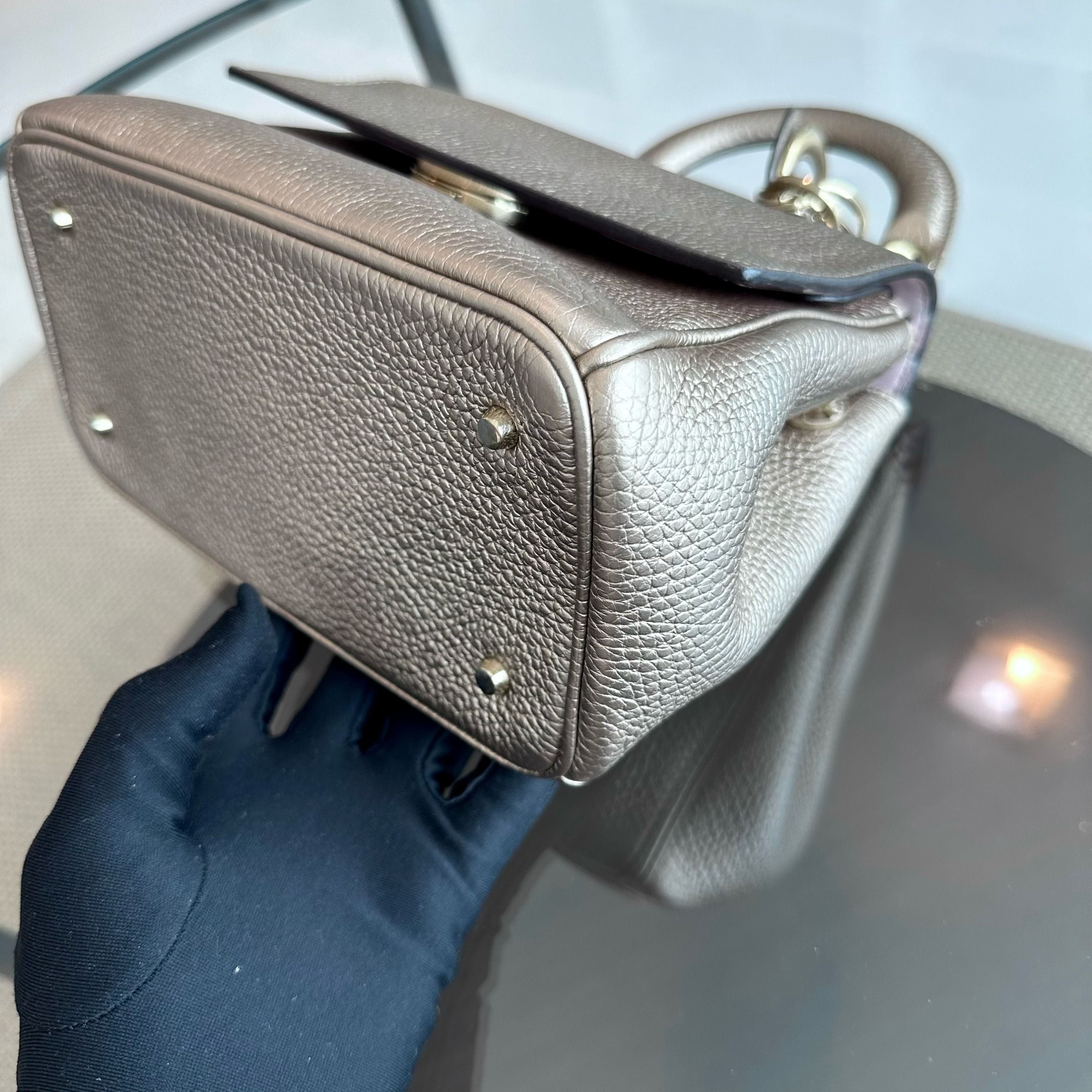 Be Mini Gold Grained Calfskin GHW