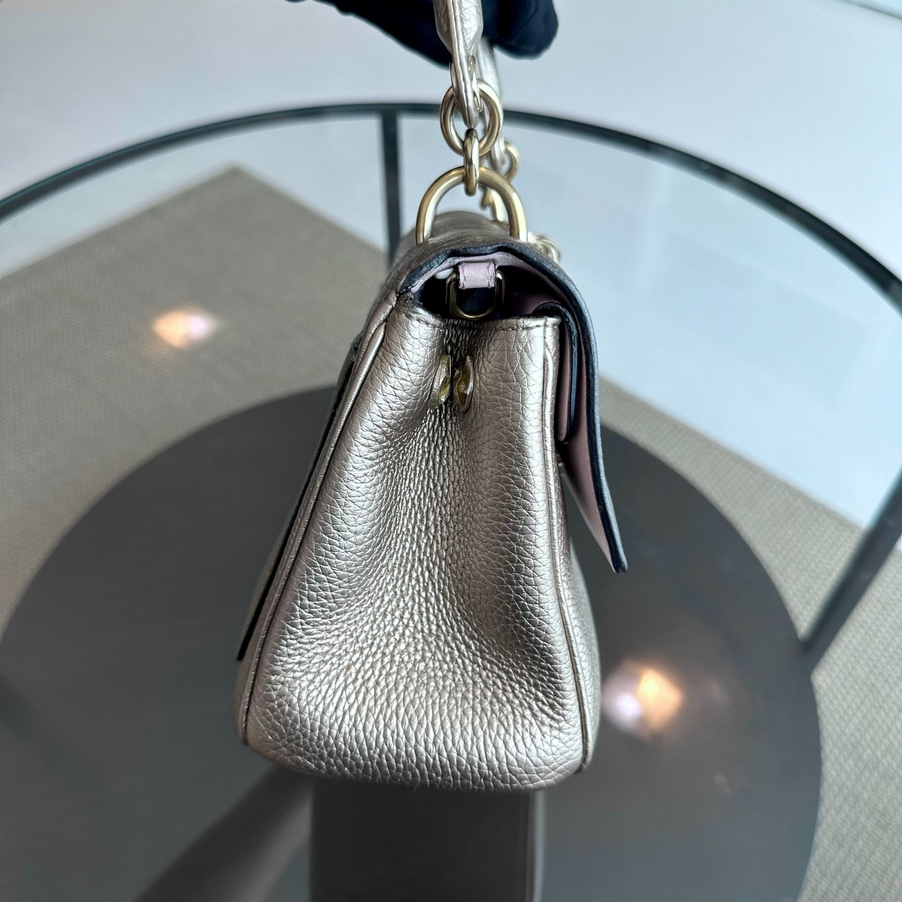 Be Mini Gold Grained Calfskin GHW