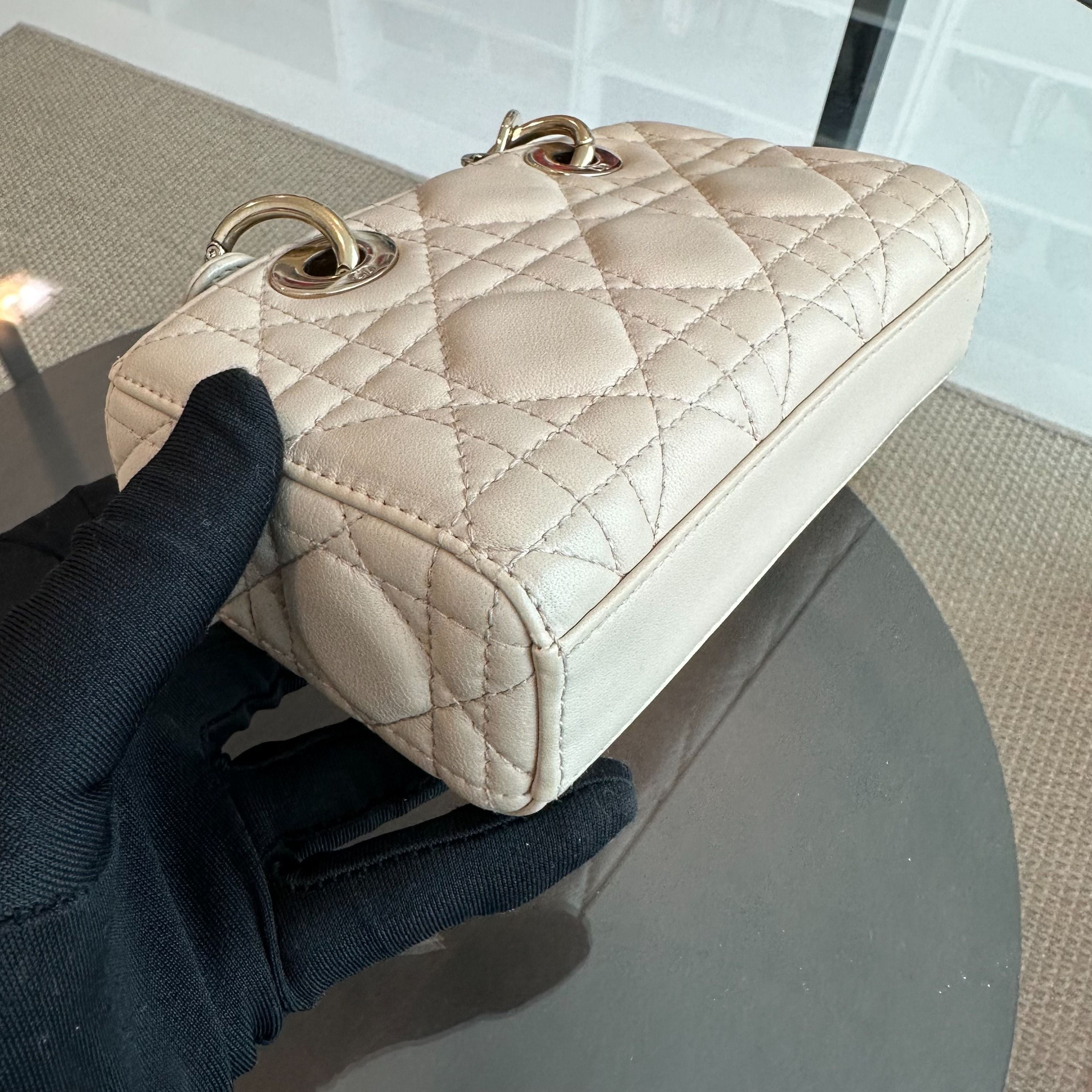 D-Joy Mini Beige Lambskin GHW D Joy