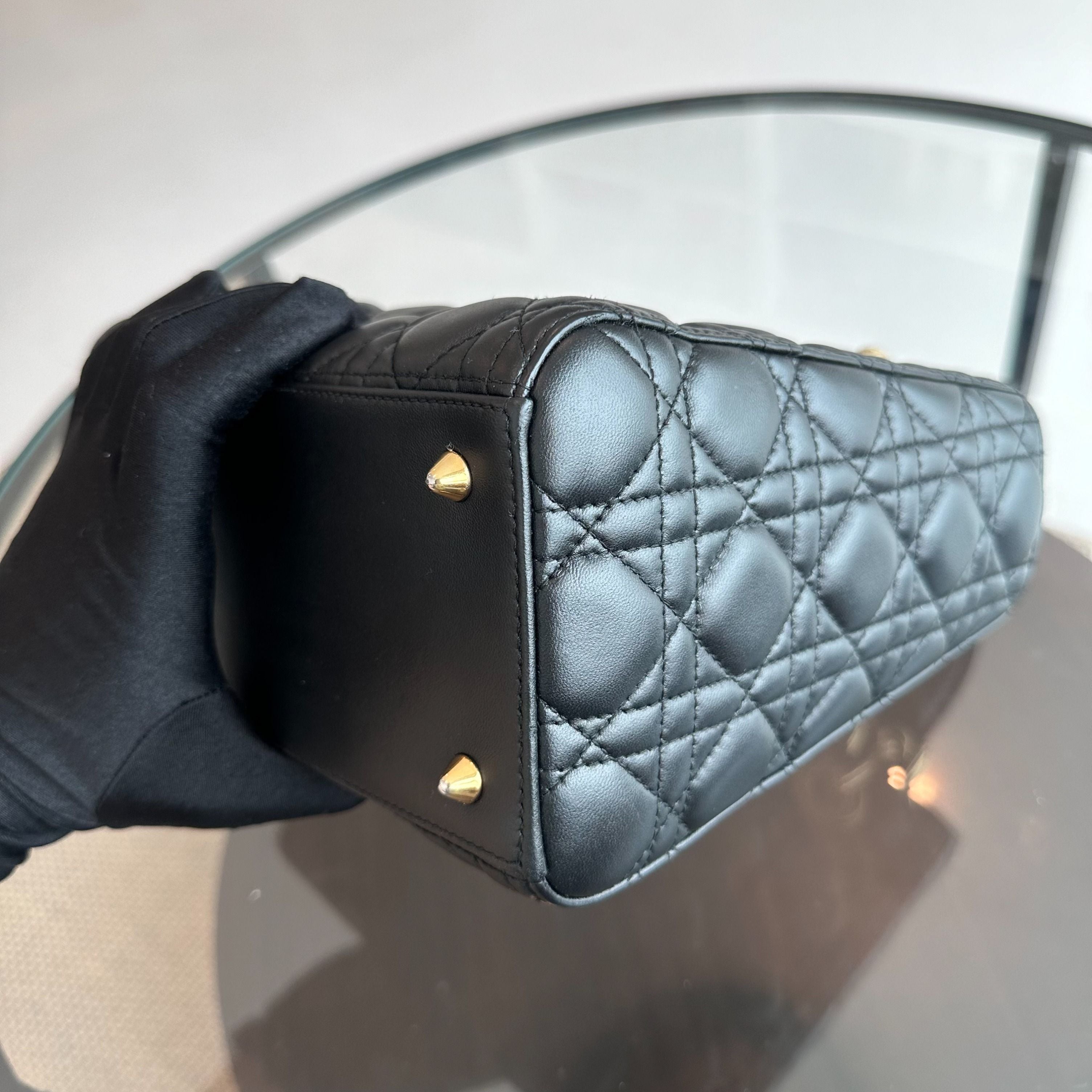 Lady Medium Black Lambskin GHW