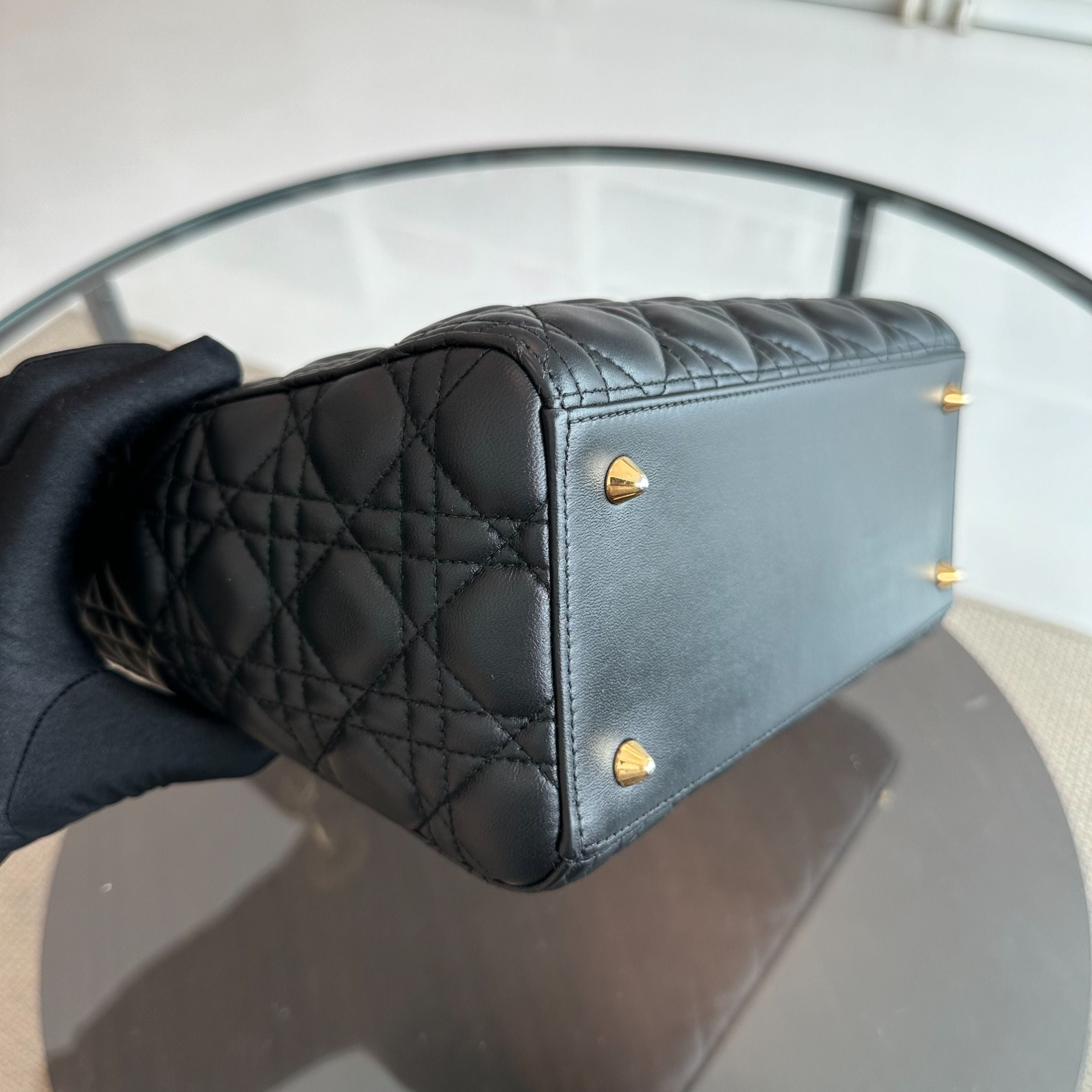 Lady Medium Black Lambskin GHW