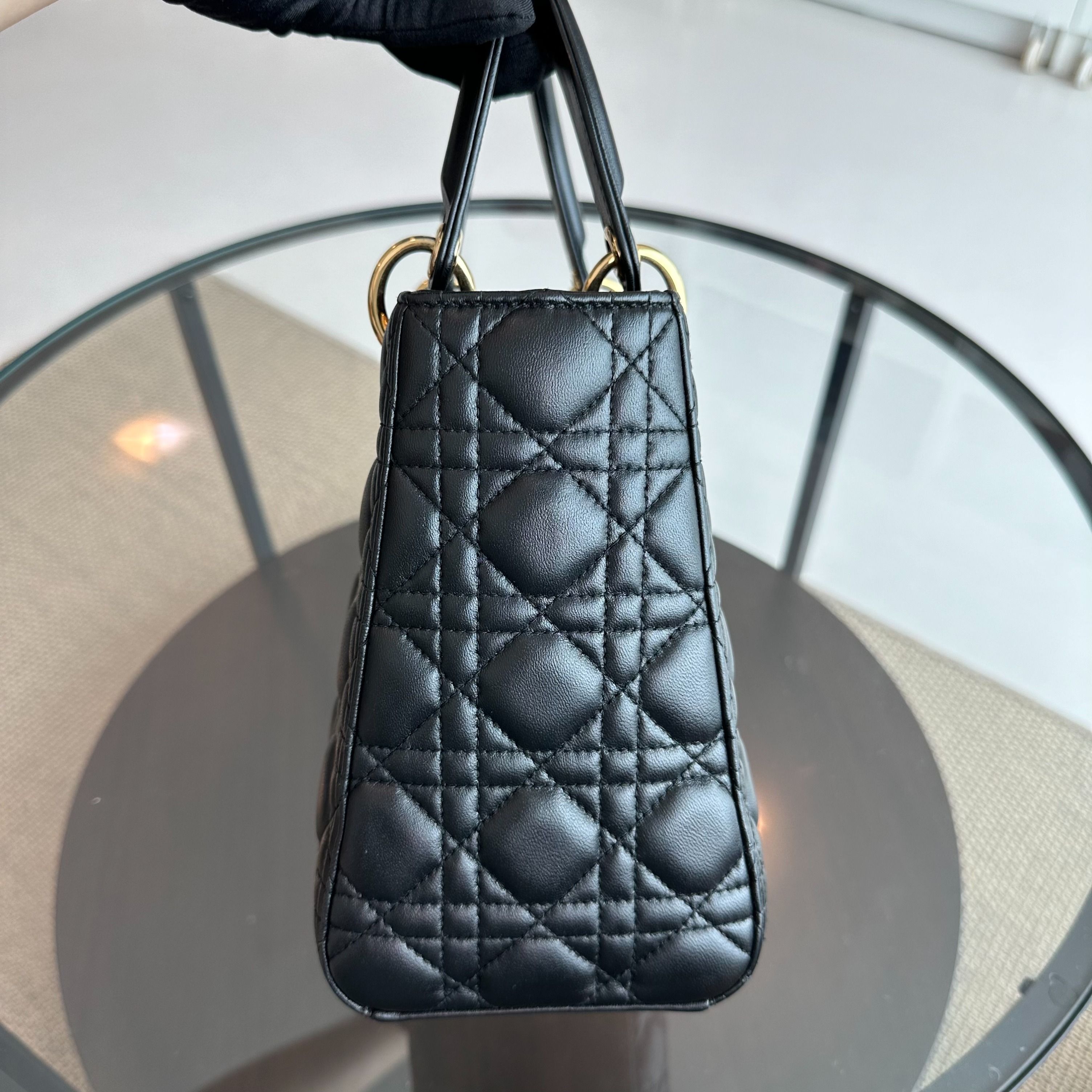 Lady Medium Black Lambskin GHW