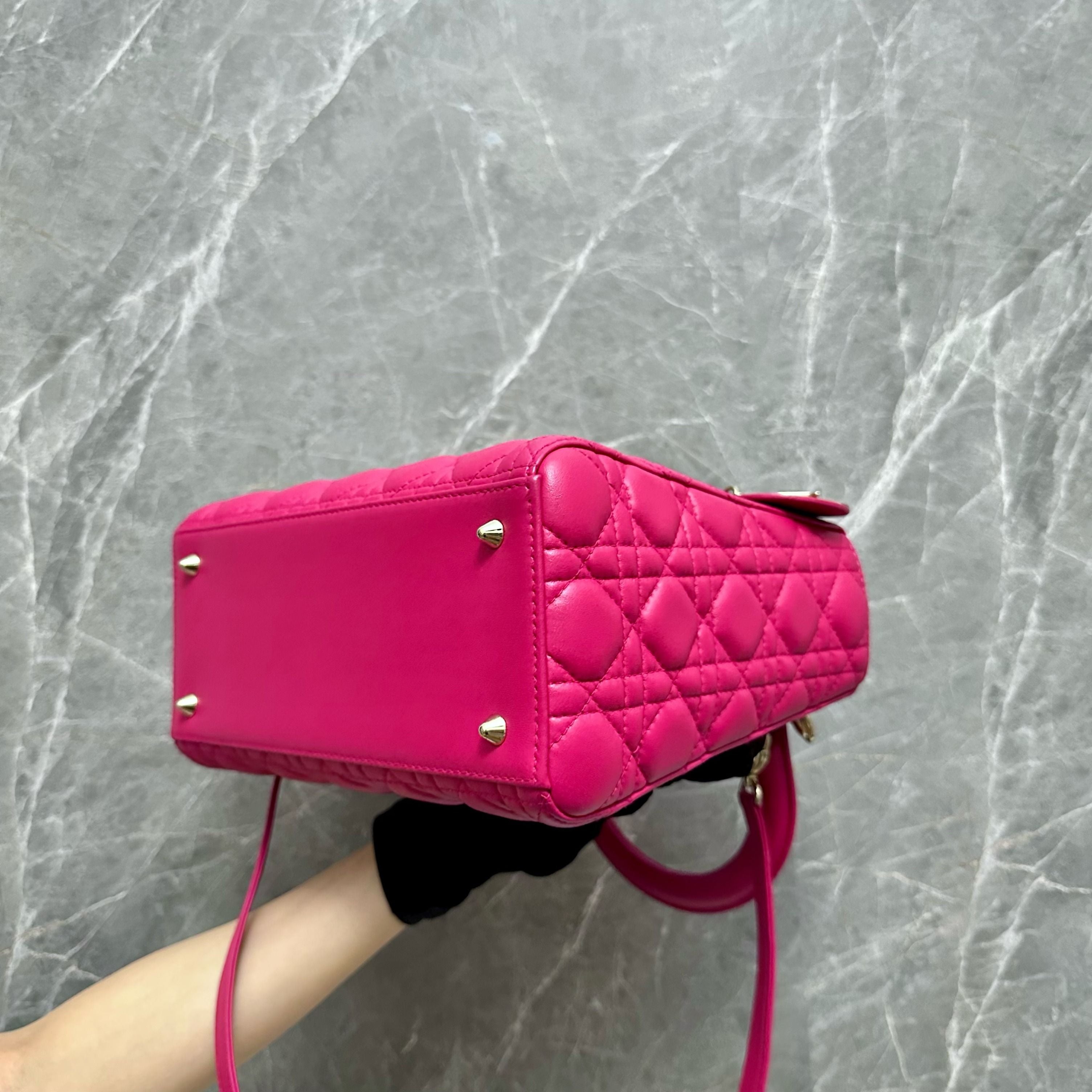 Lady Medium Lambskin Hot Pink GHW