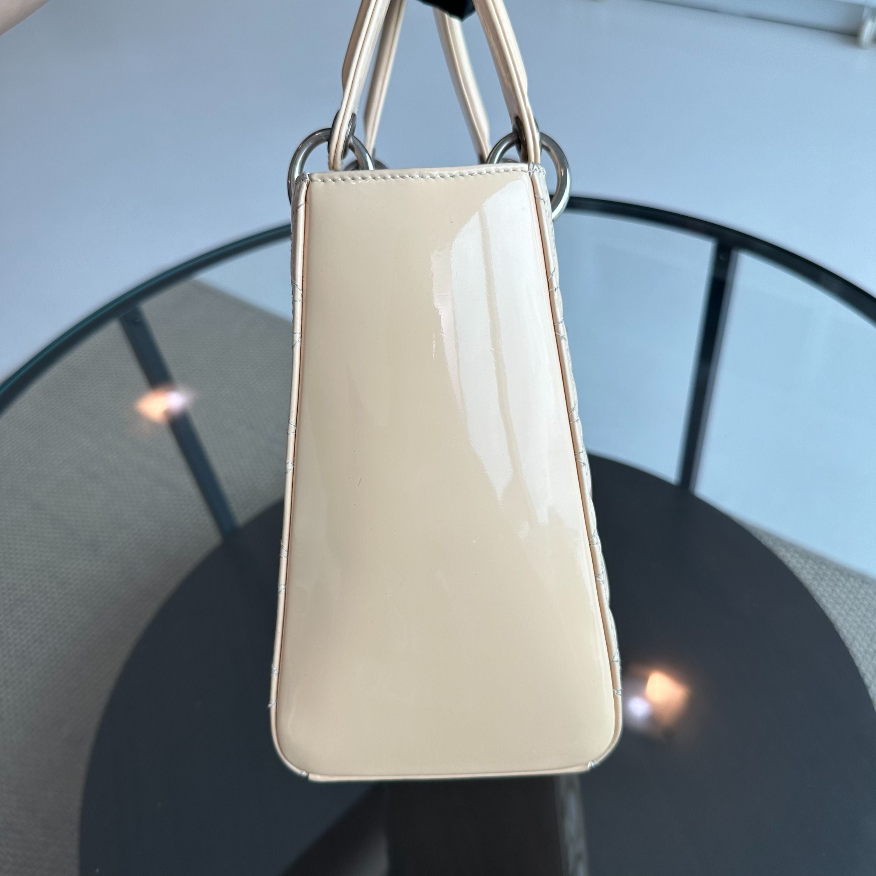 Lady Medium Patent Leather Beige SHW
