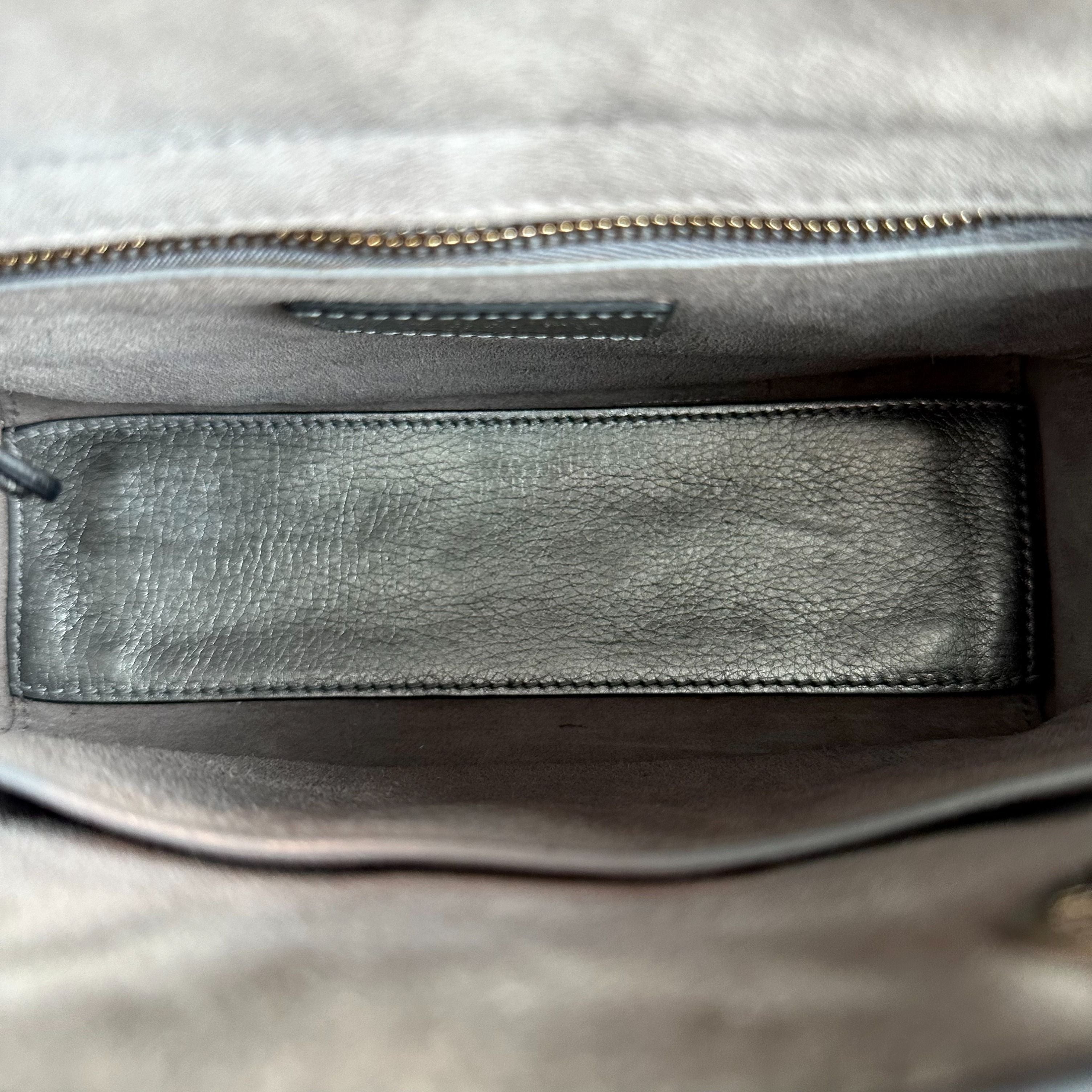 Lady Small Grained Calfskin Metallic Gunmetal GHW