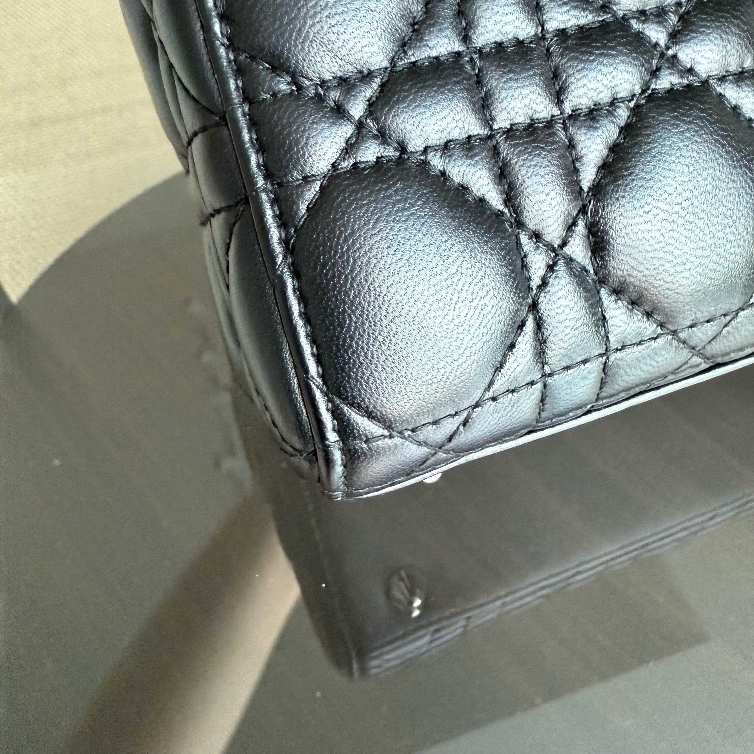 Dior Lady Small Flap - Cannage Lambskin Black Silver Hardware