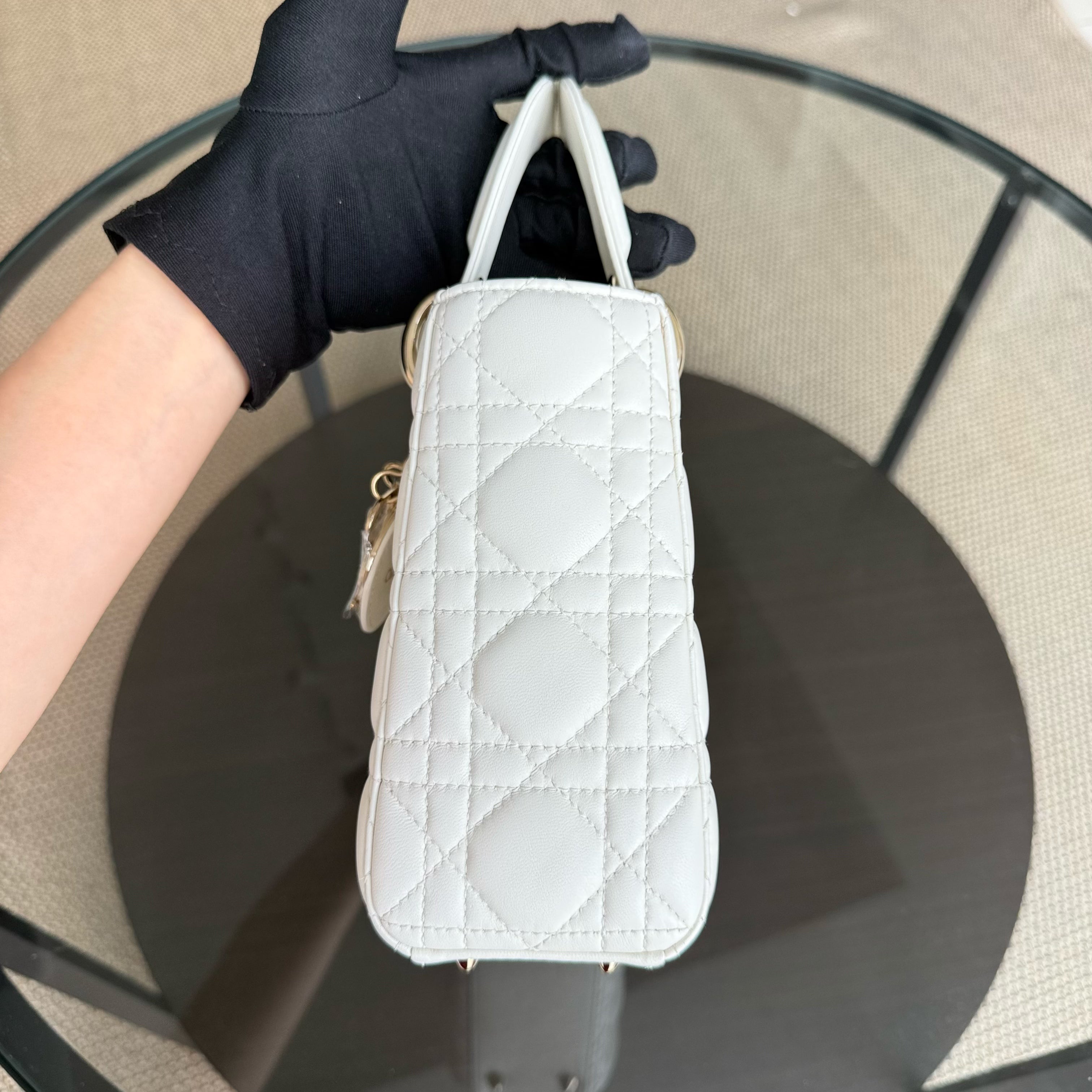 Dior Lady Small MyABC - Cannage Lambskin White Gold Hardware ABC