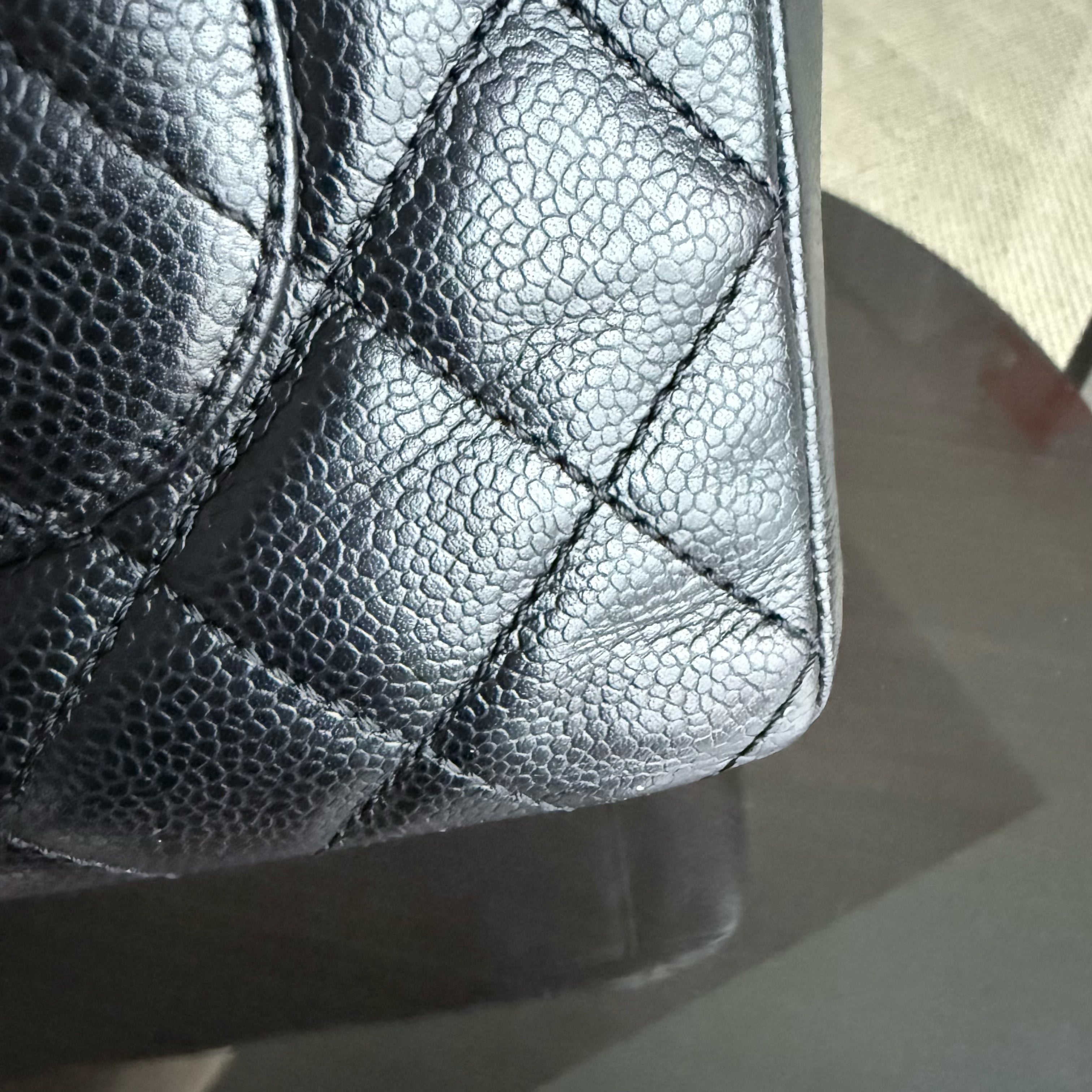 Chanel PST Petite Shopping Tote - Caviar Quilted Grained Calfskin Black Gold Hardware Series 11