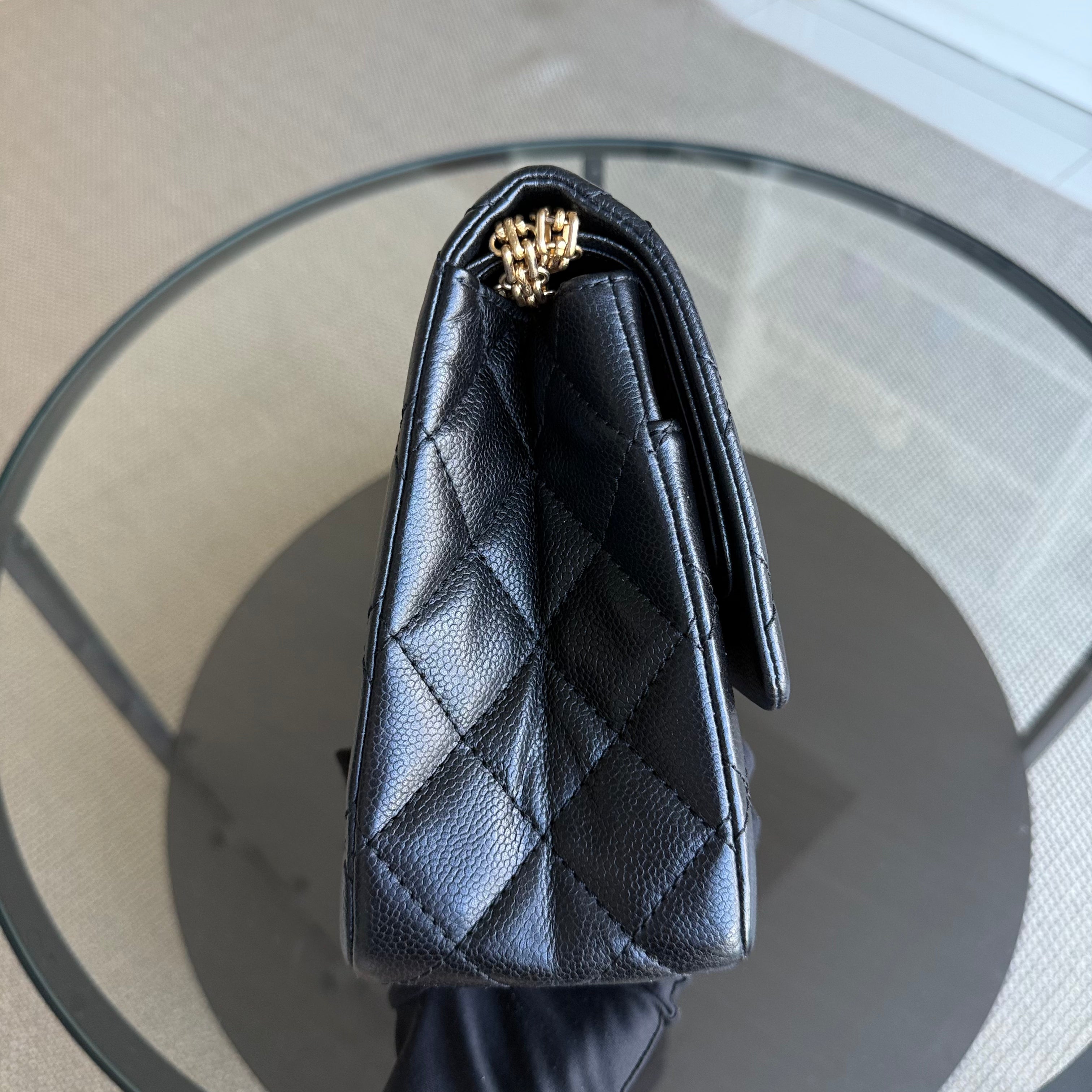 Chanel 2.55 Reissue 227 - Caviar Quilted Black Aged Gold Hardware Series 18