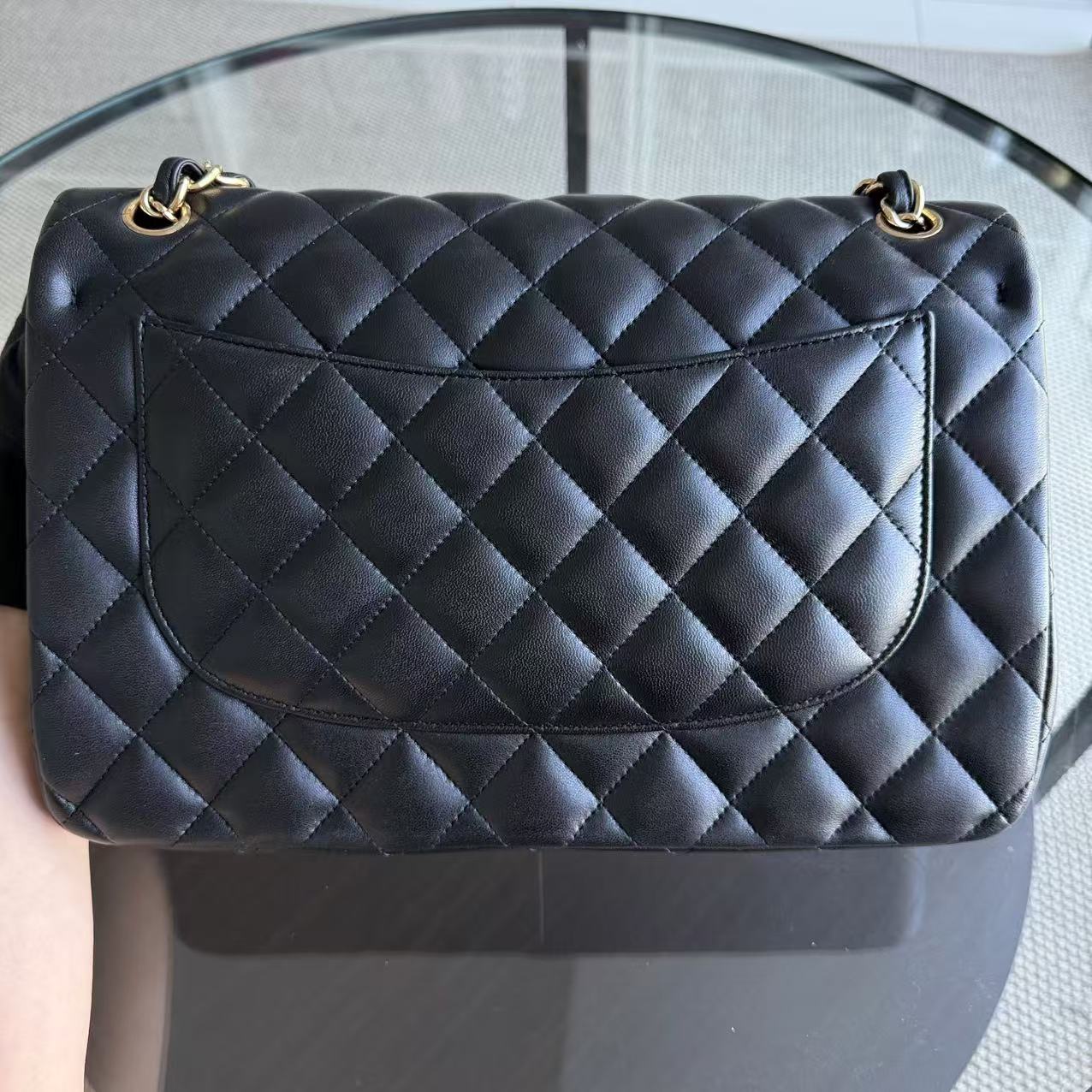 Chanel Classic Flap Jumbo - Double Flap 30CM Lambskin Quilted Black Gold Hardware