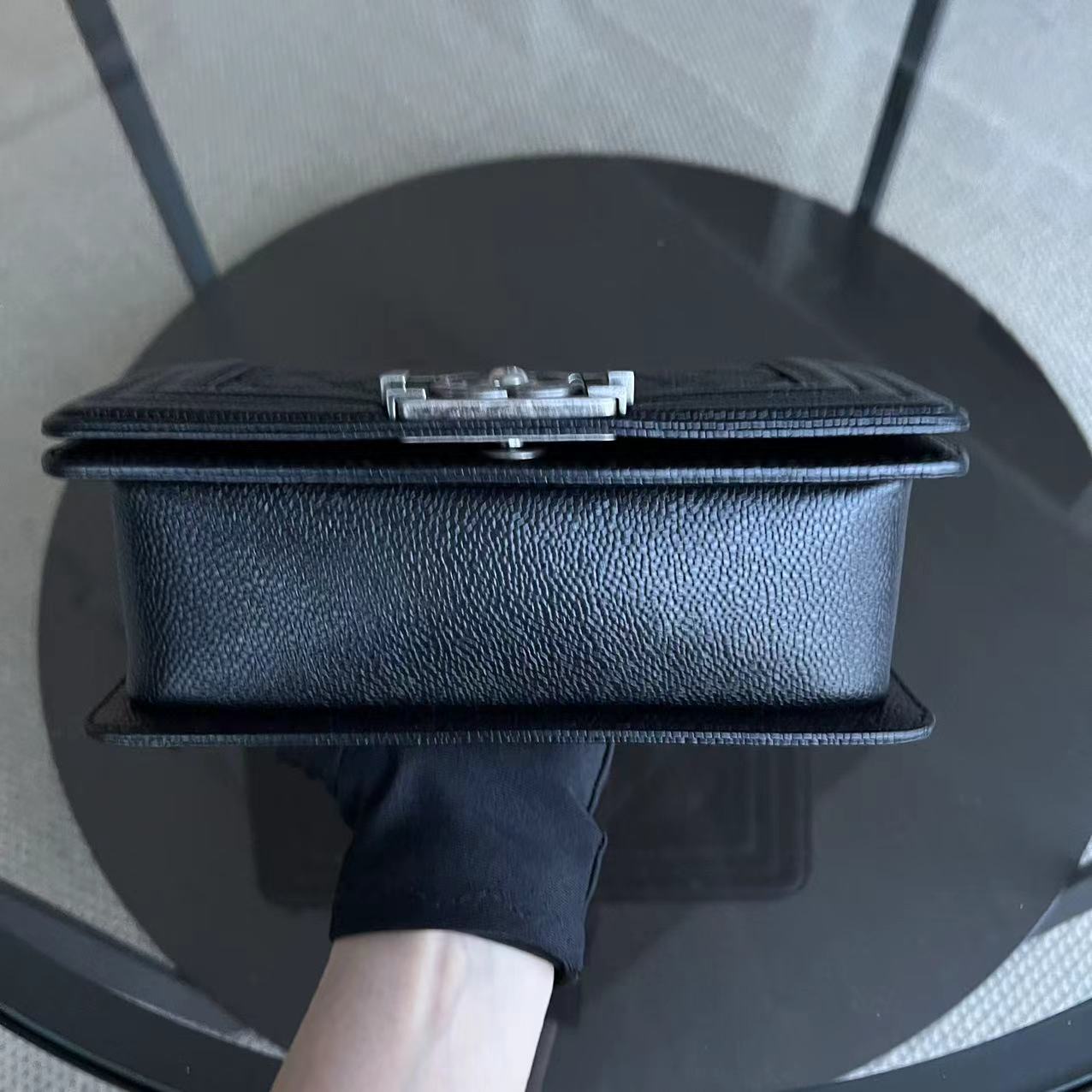 Chanel Boy Small - Caviar Quilted Grained Calfskin Black Ruthenium Silver Hardware Series 19