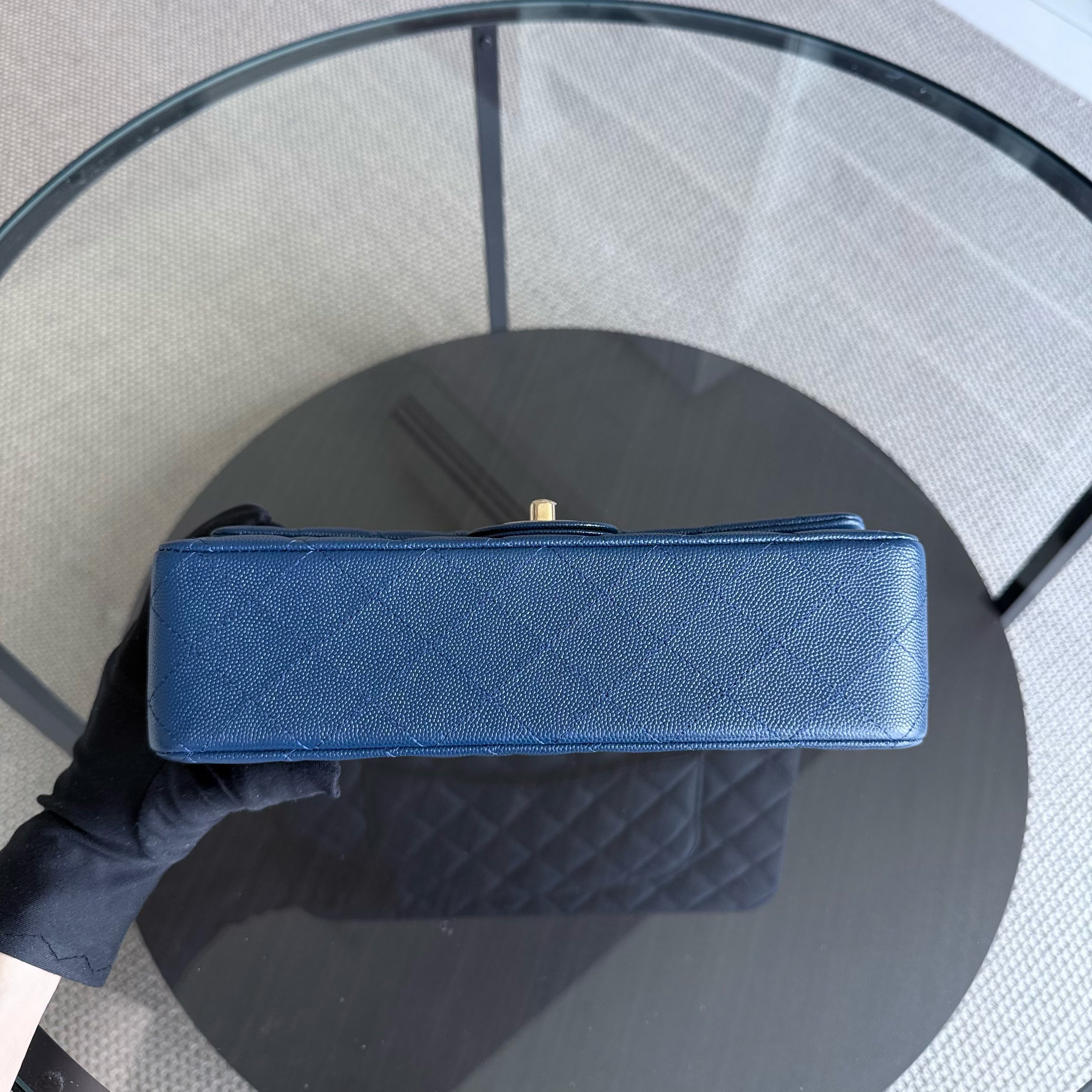 Chanel Classic Flap Medium - Caviar 25CM Quilted Dark Blue Gold Hardware Series 26