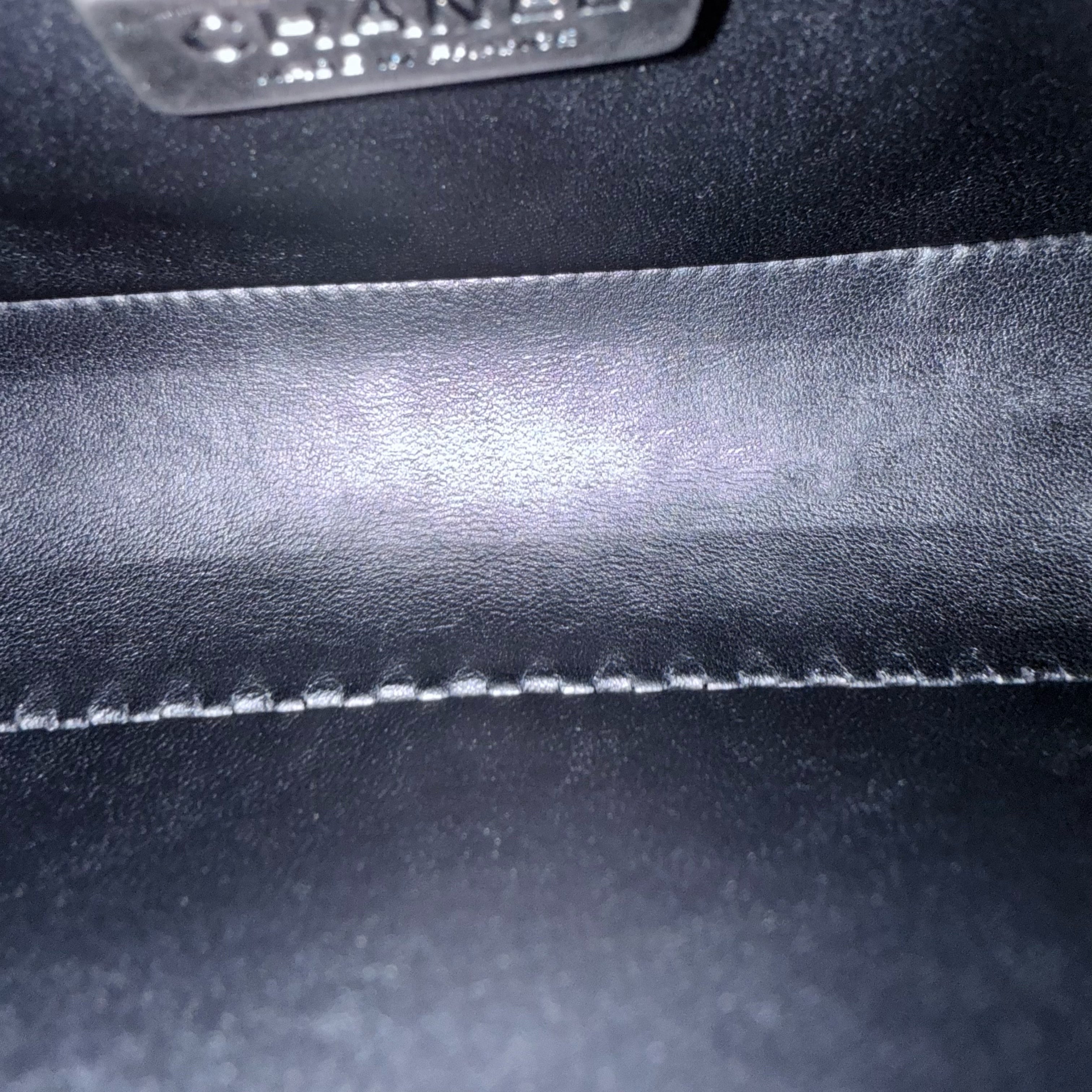 Chanel Boy Small - Stingray Black Ruthenium Silver Hardware Series 20