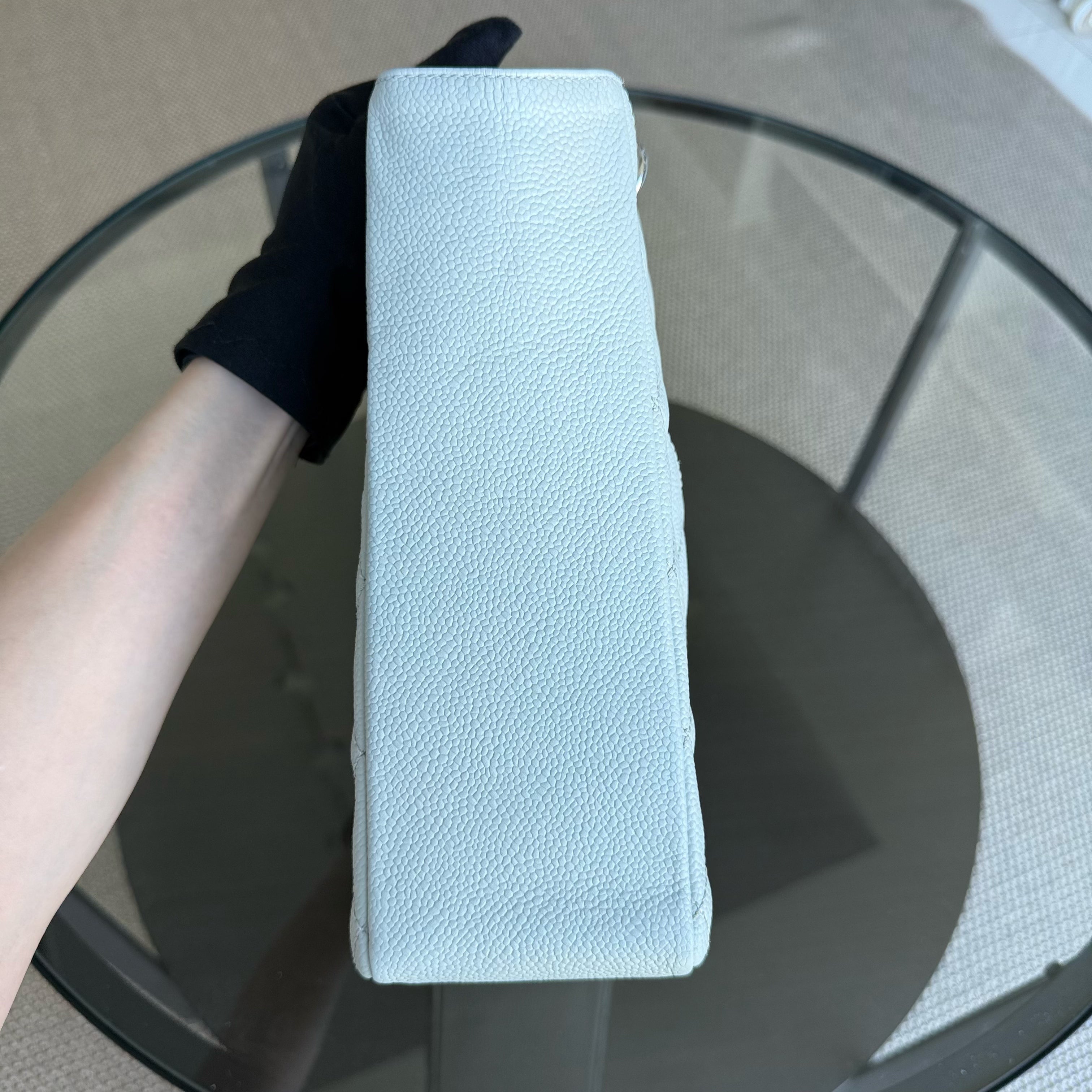 Chanel PST Petite Shopping Tote - Caviar Quilted Light Mint Cyan Silver Hardware