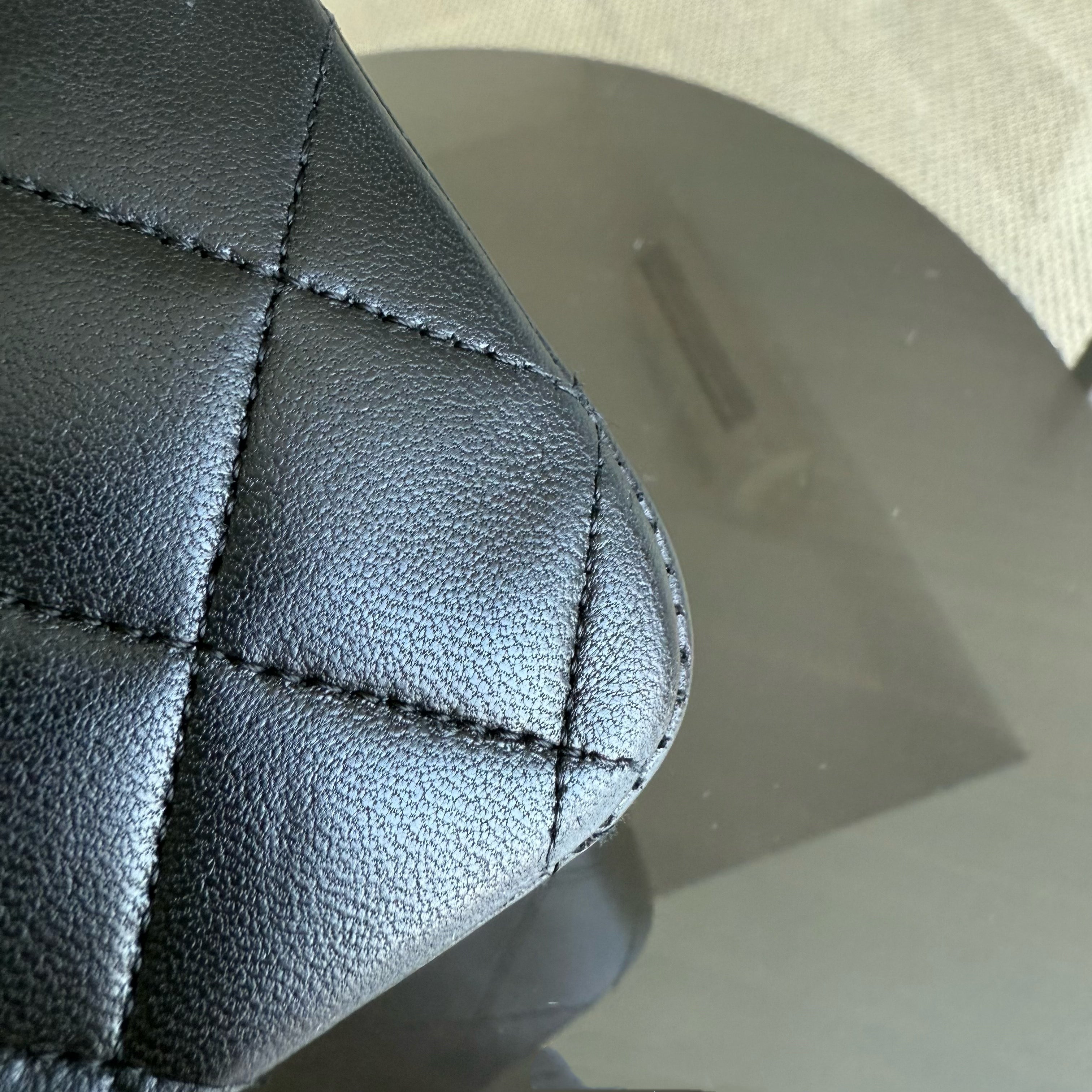 Chanel Classic Flap Medium - 25CM Quilted Lambskin Black Silver Hardware Series 13