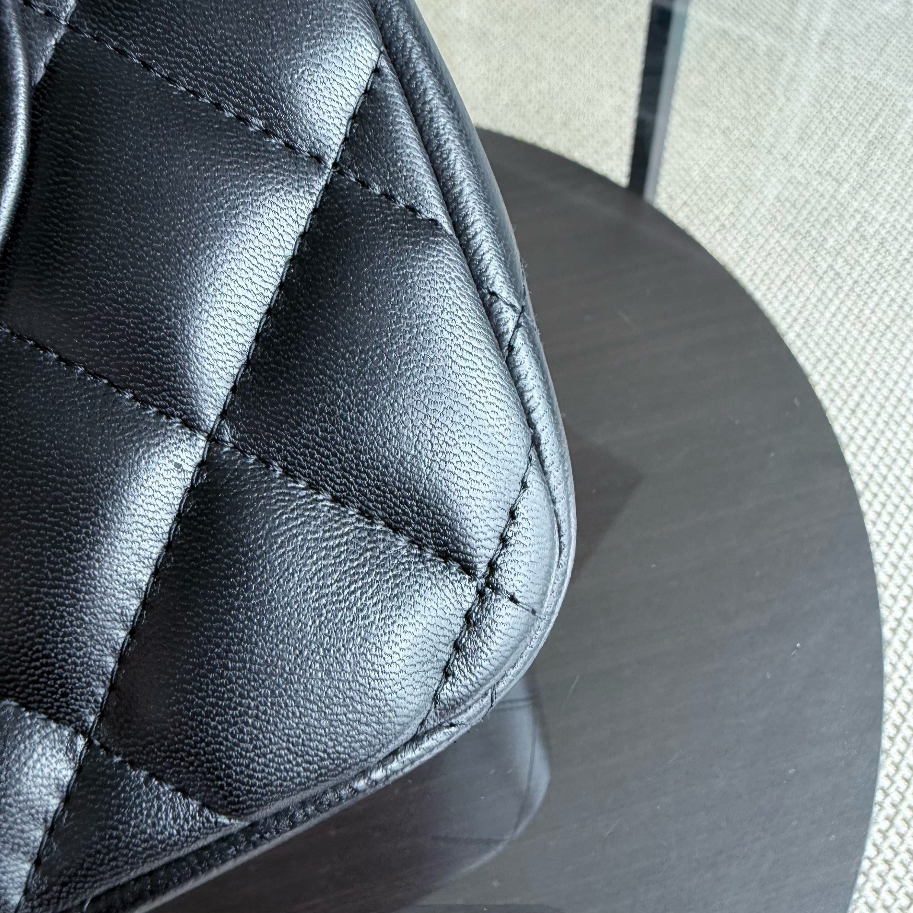 Chanel Classic Flap Jumbo - 30CM Quilted Lambskin Double Flap Black Gold Hardware