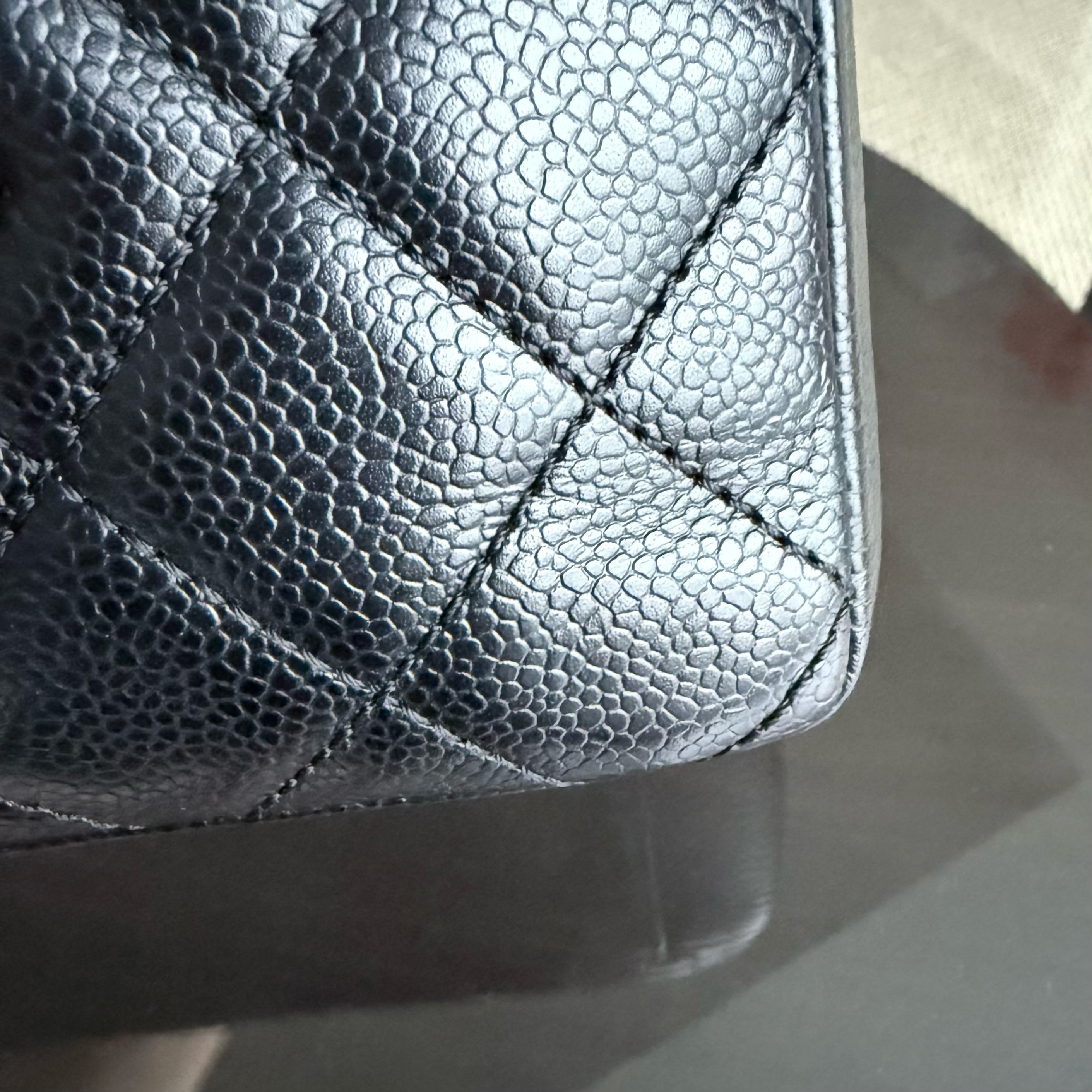 Chanel PST Petite Shopping Tote - Caviar Quilted Grained Calfskin Black Gold Hardware Series 11