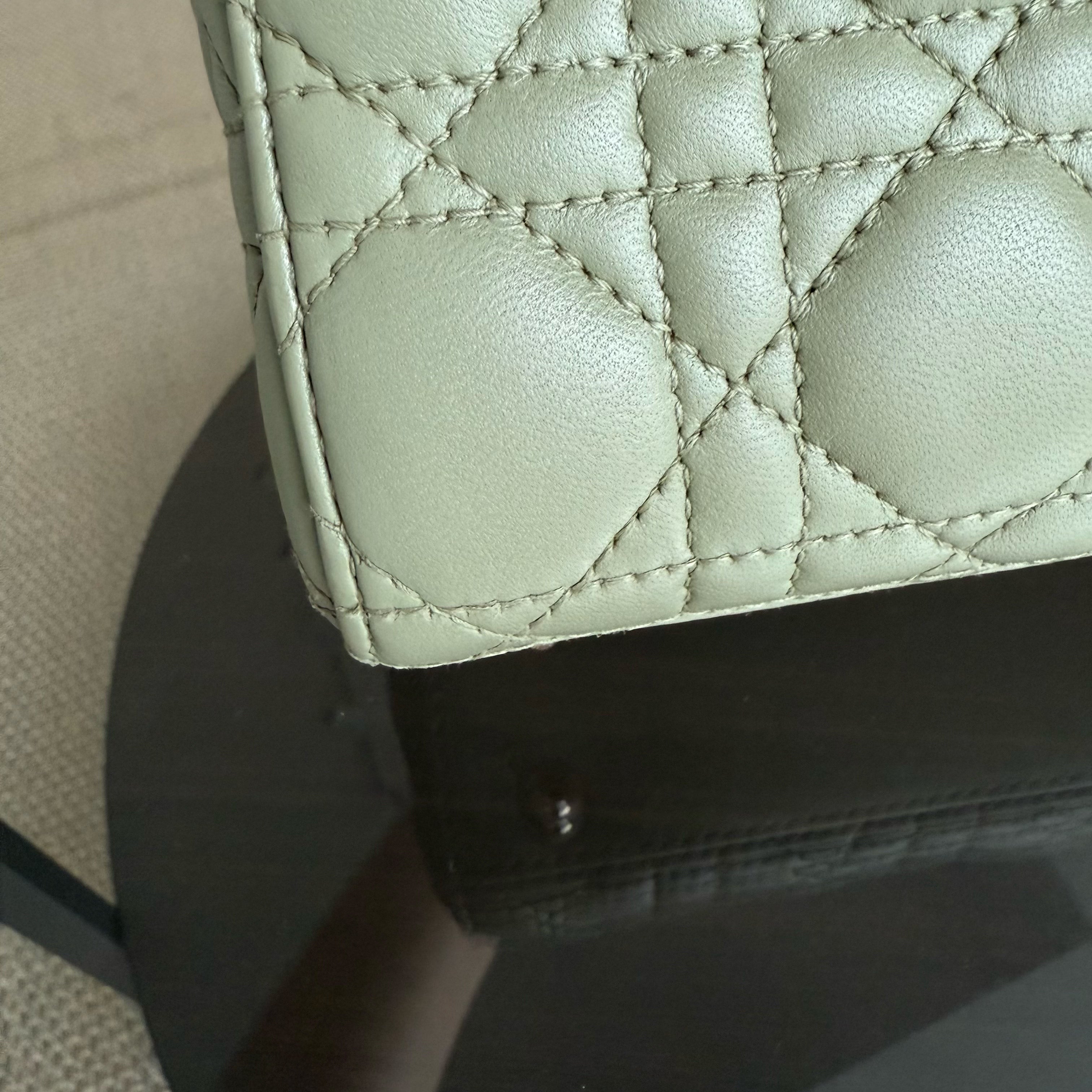 Dior Lady Small - Cannage Lambskin Mint Green Gold Hardware