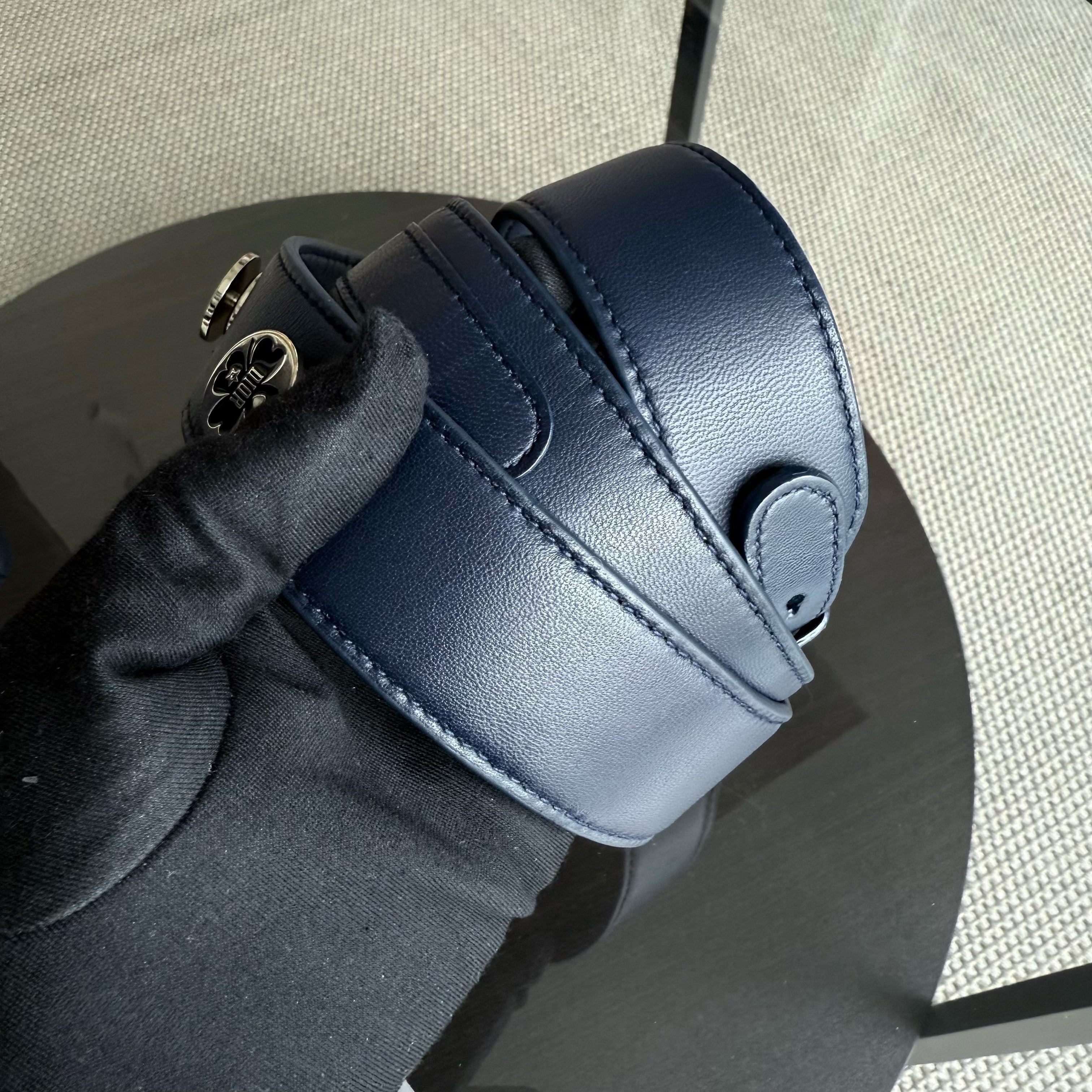 Dior Lady Small Flap - Cannage Lambskin Dark Blue Gold Hardware