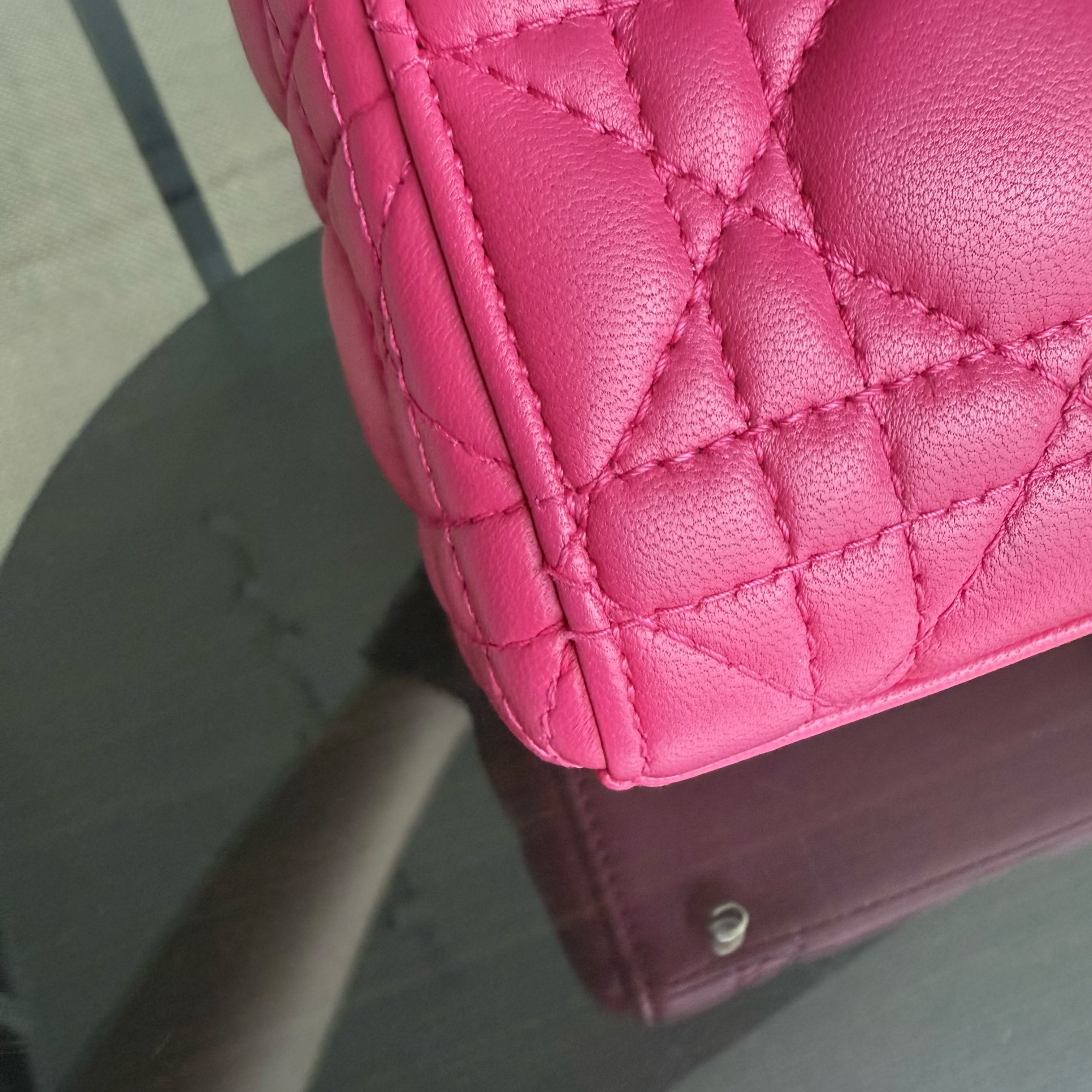Dior Lady Mini - Cannage Lambskin Hot Pink Gold Hardware