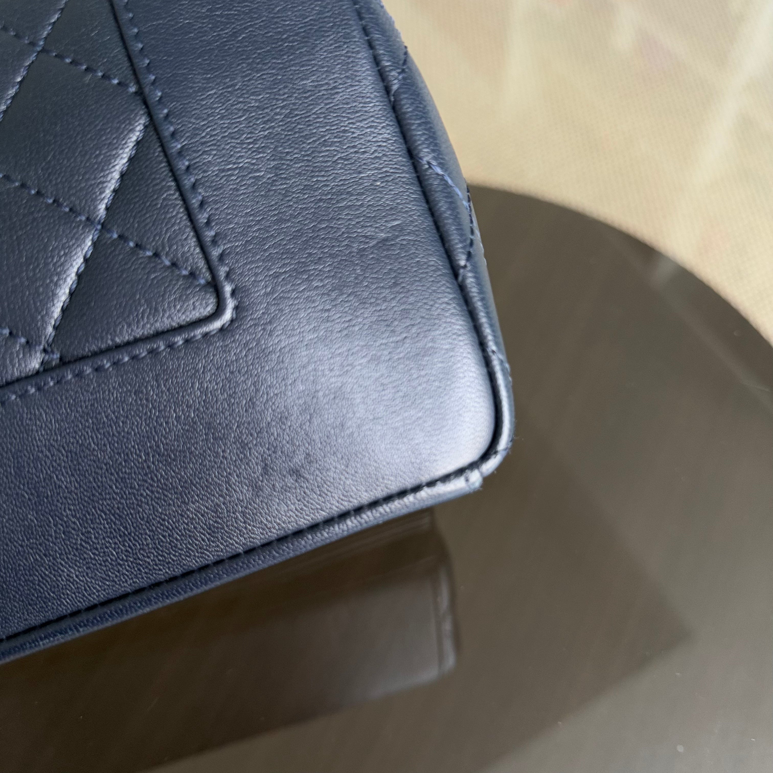 Chanel Mademoiselle Flap Bag - Small 23CM Quilted Lambskin Dark Blue Gold Hardware Series 23