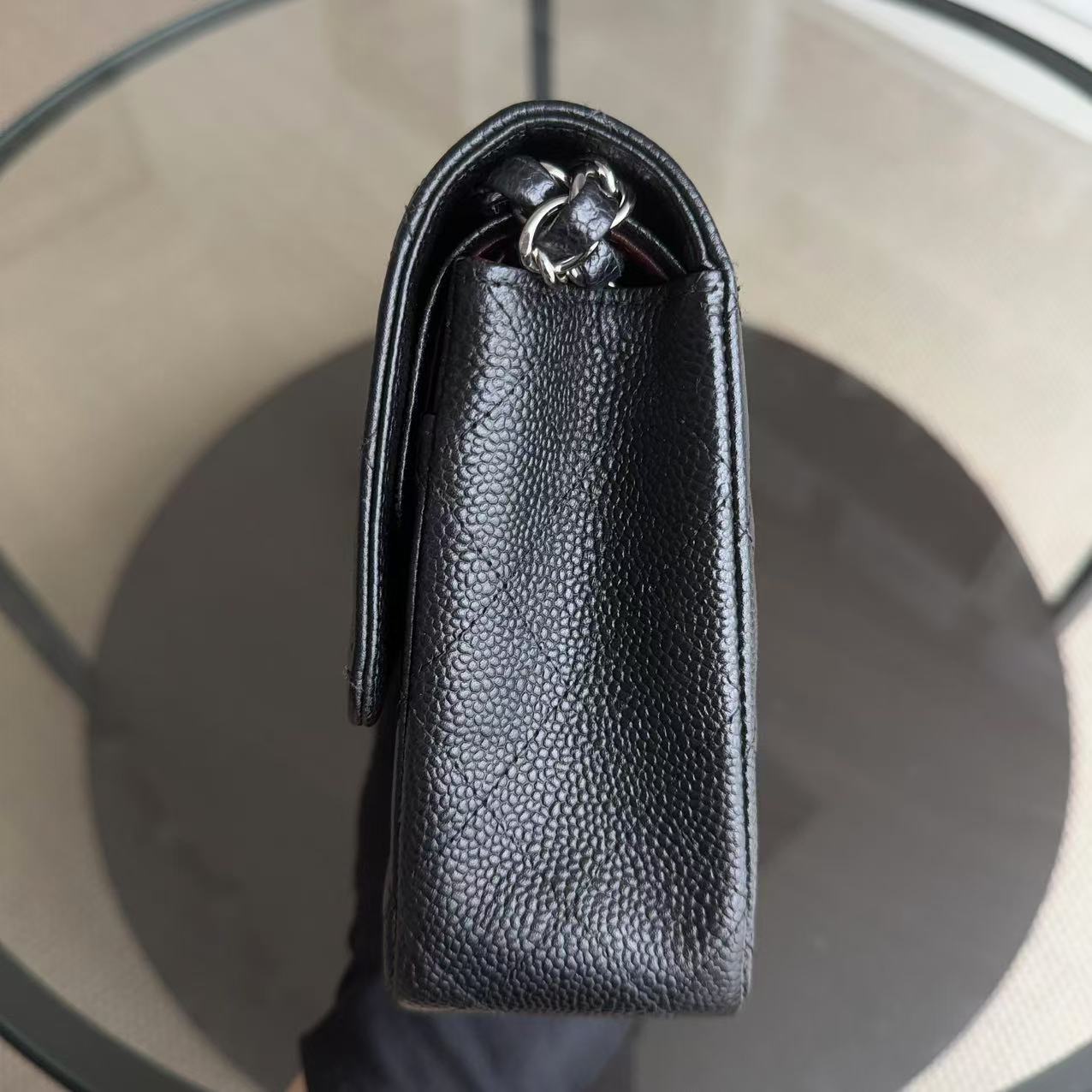 Chanel Classic Flap Medium - Caviar Quilted 25CM Black Silver Hardware Series 18