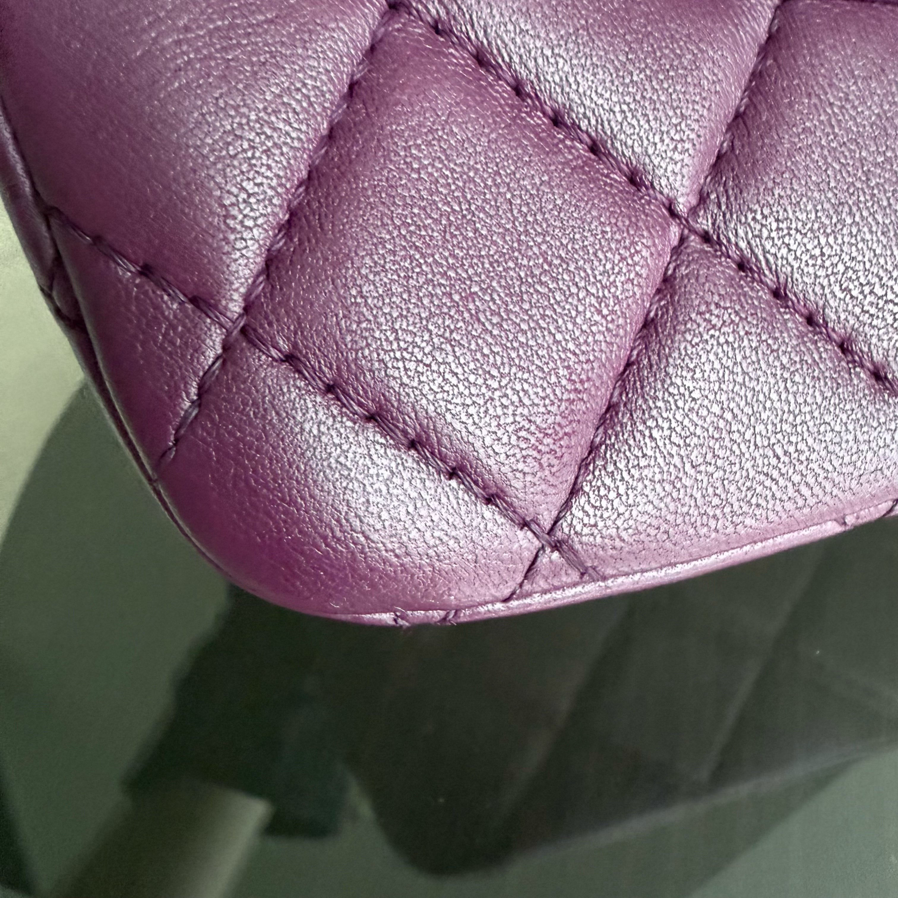 Chanel Classic Flap Jumbo - 30CM Quilted Lambskin Single Flap Purple Violet Gold Hardware Series 12