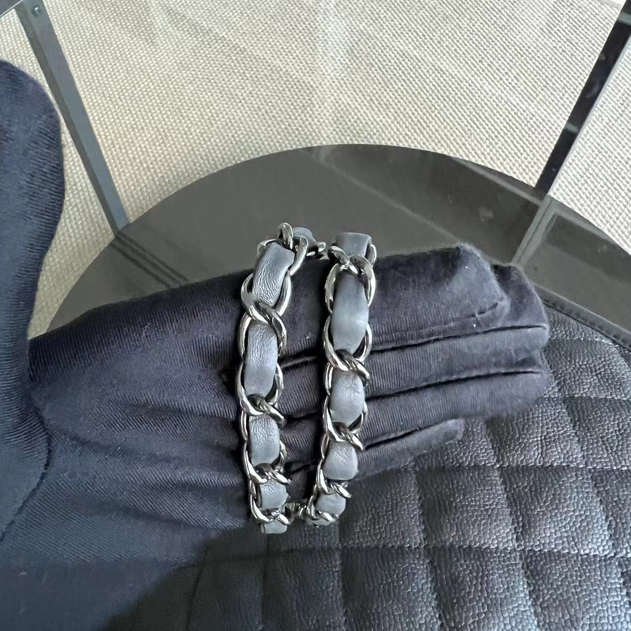 Caviar French Riviera Medium 25CM Dark Grey Gray Silver Hardware Series 19