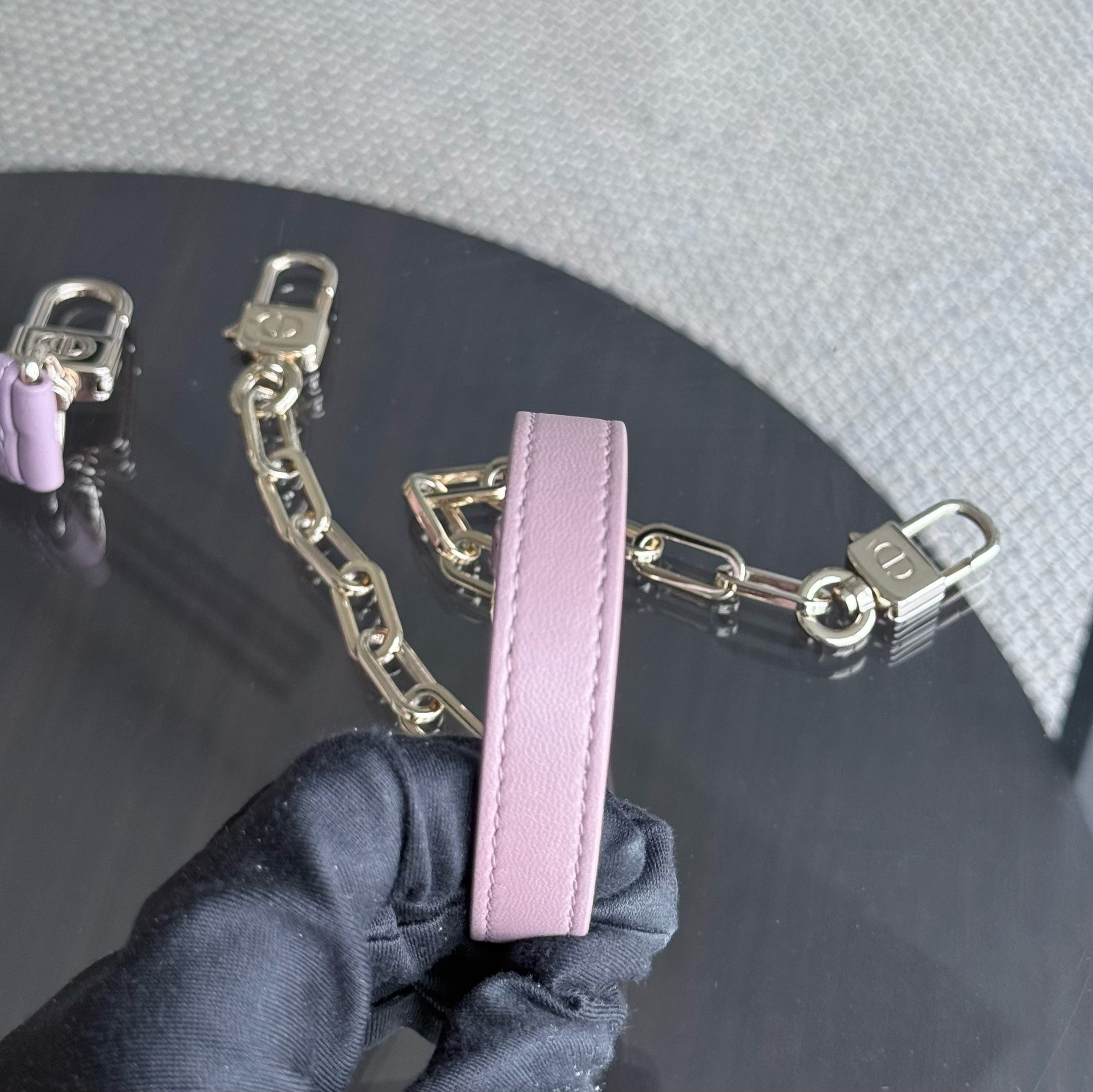 Dior D-Joy Medium - Cannage Lambskin Pink Gold Hardware