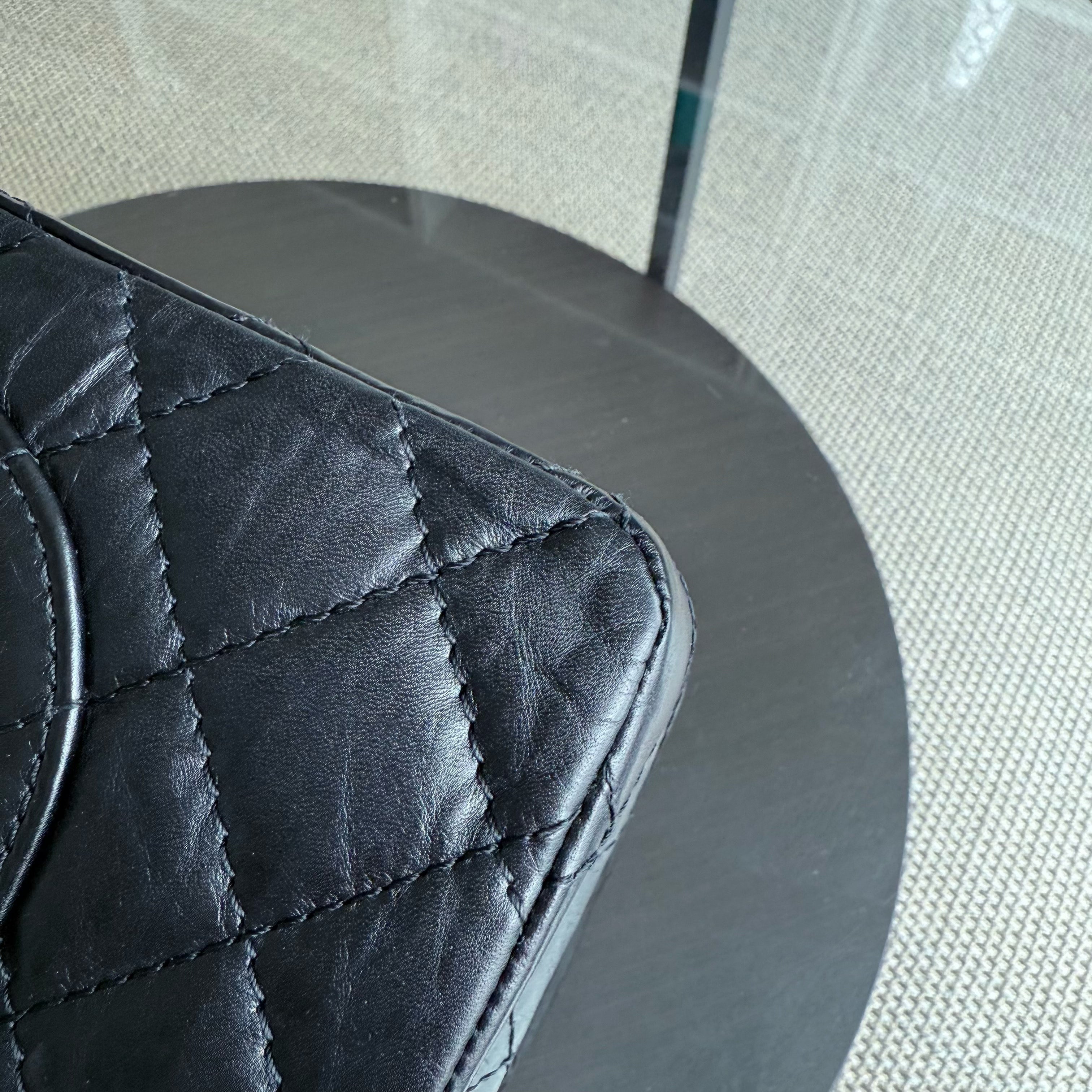 Chanel 2.55 Reissue 226 - 28CM Quilted Aged Calfskin Black Aged Gold Hardware Series 14