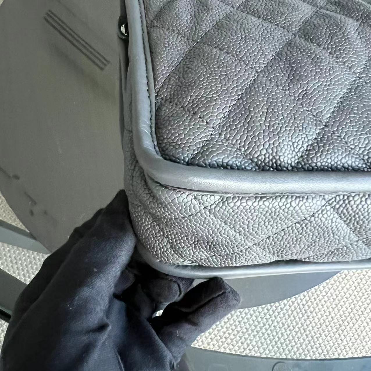 Caviar French Riviera Medium 25CM Dark Grey Gray Silver Hardware Series 19