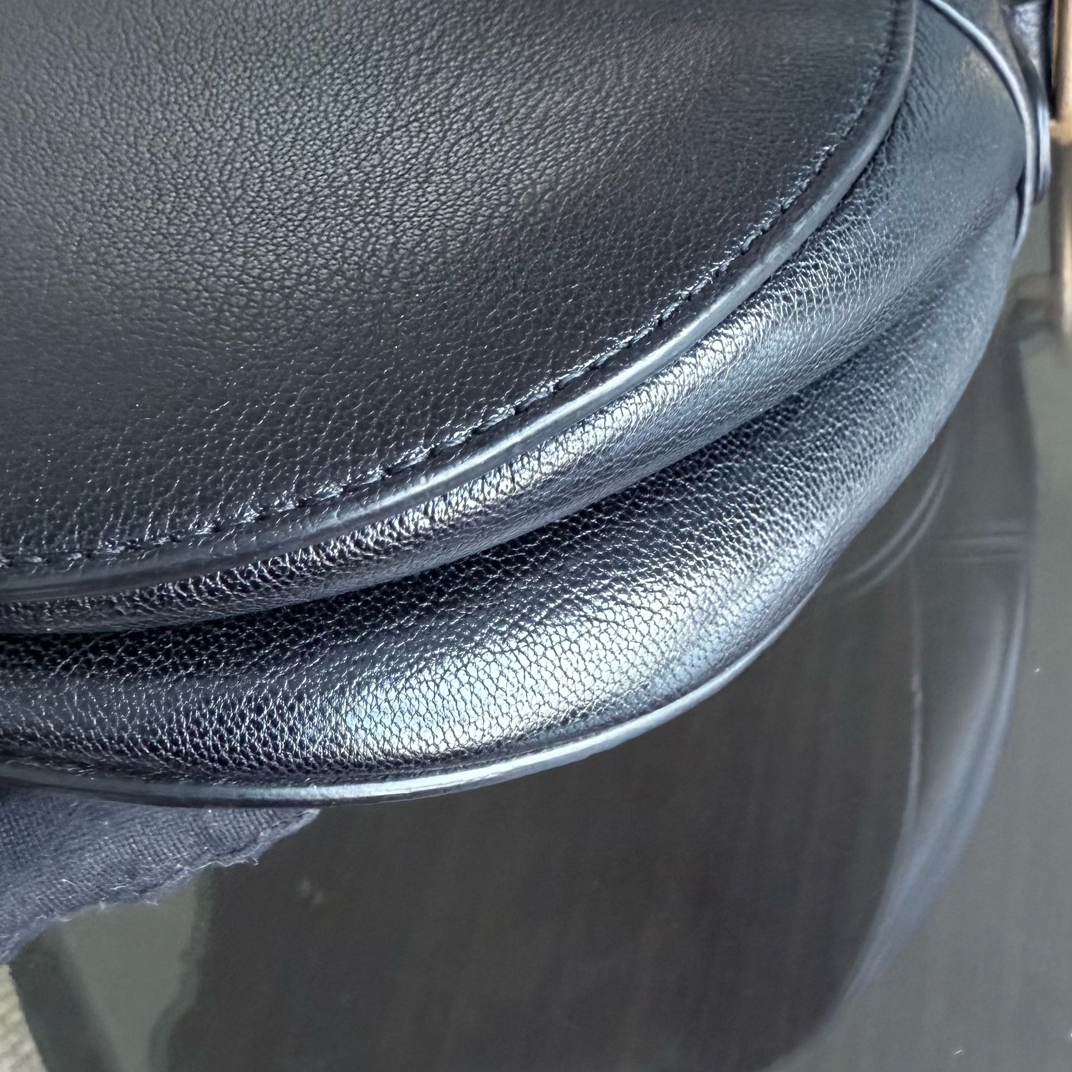 Dior Saddle Medium - 25CM Calfskin Black Gold Hardware