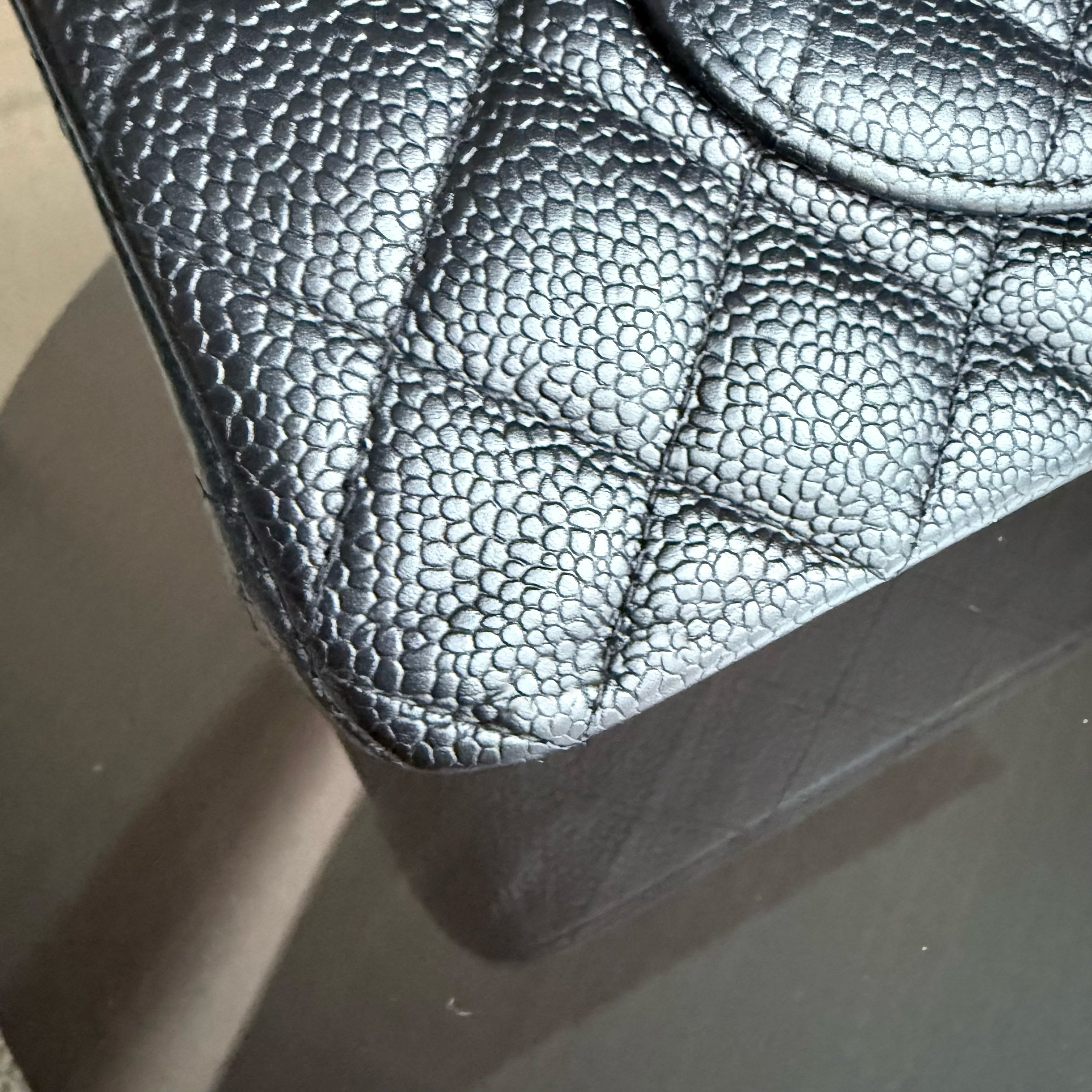 Chanel Classic Flap Medium - Caviar 25CM Quilted Black Gold Hardware Series 10